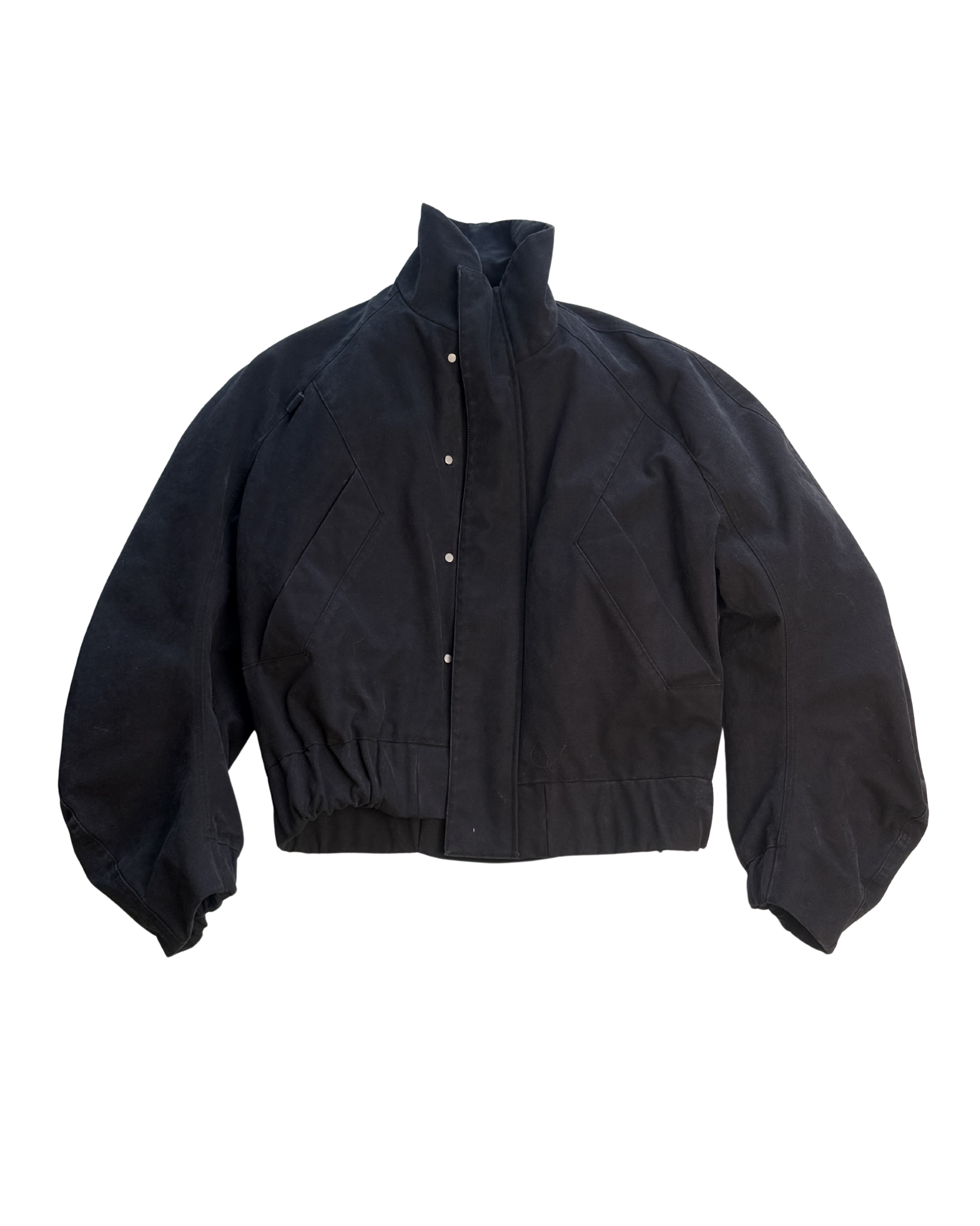 077 CANVAS BOMBER – BLACK