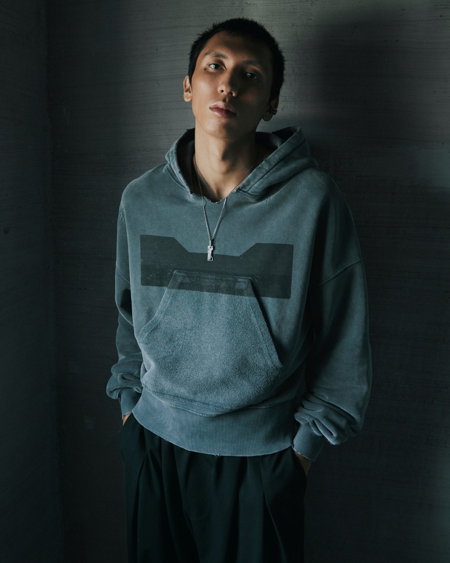 Logo Hoodie - Washed Grey