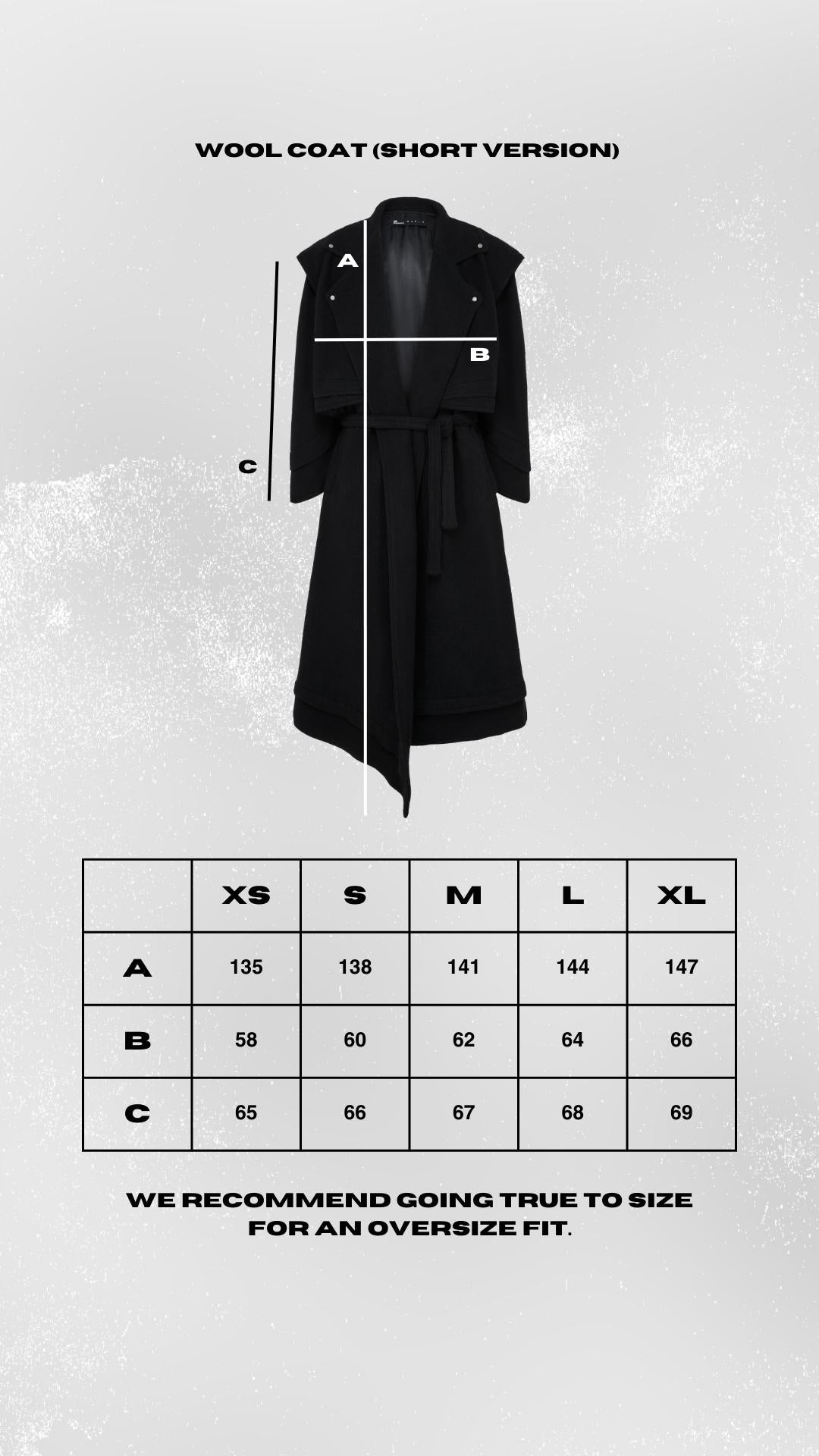 Panel Wool Coat with detachable Vest (Short Version)