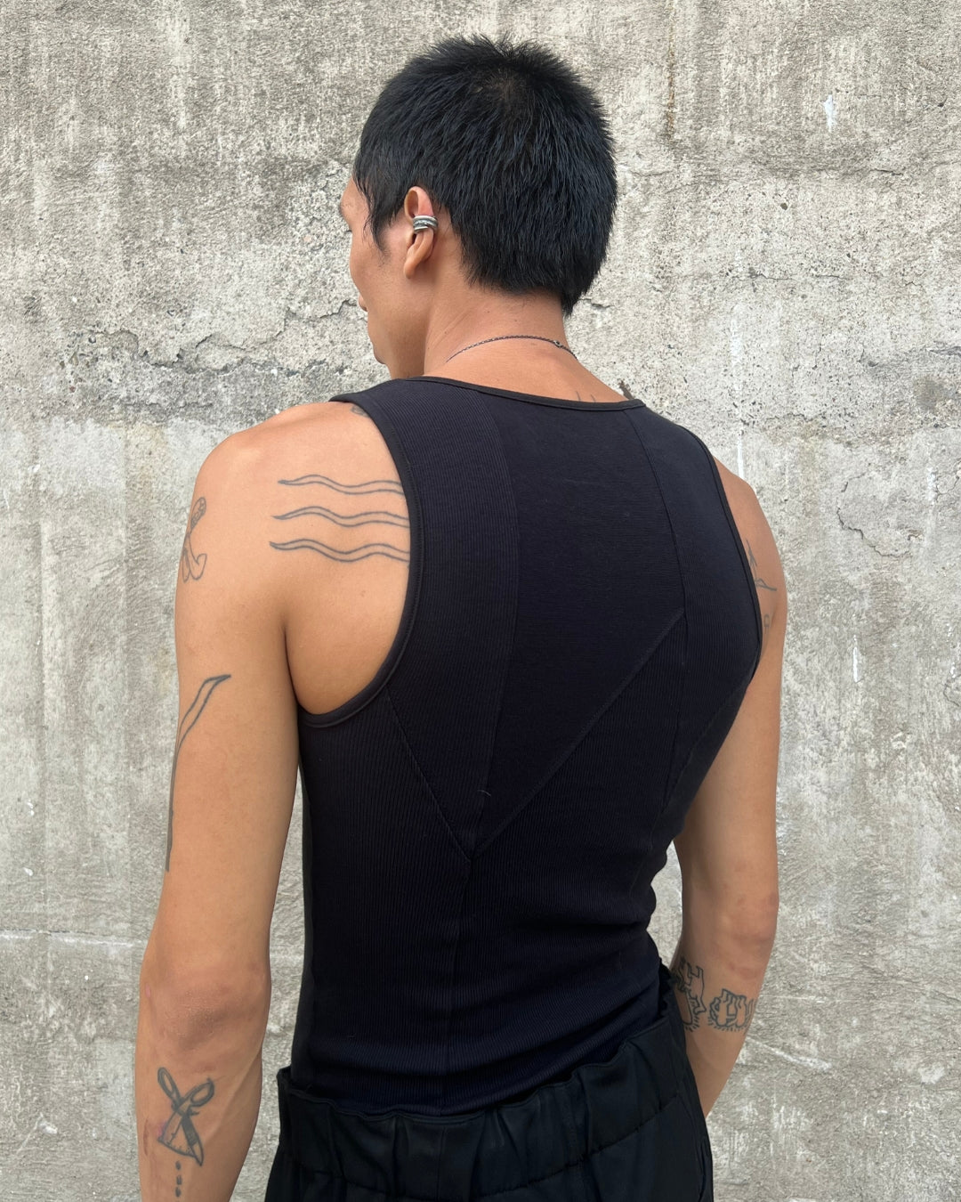 Entity Mixed Rib Tanktop - Black