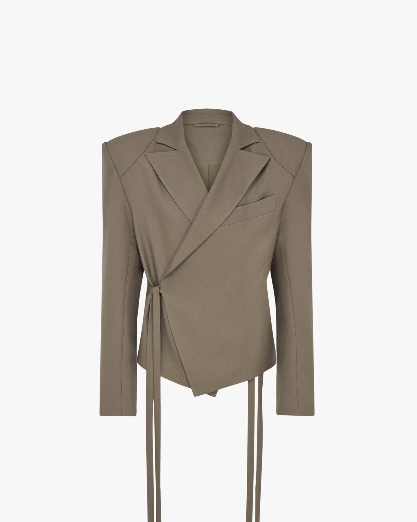 'HAMZA' TWILL KIMONO BLAZER - TAN