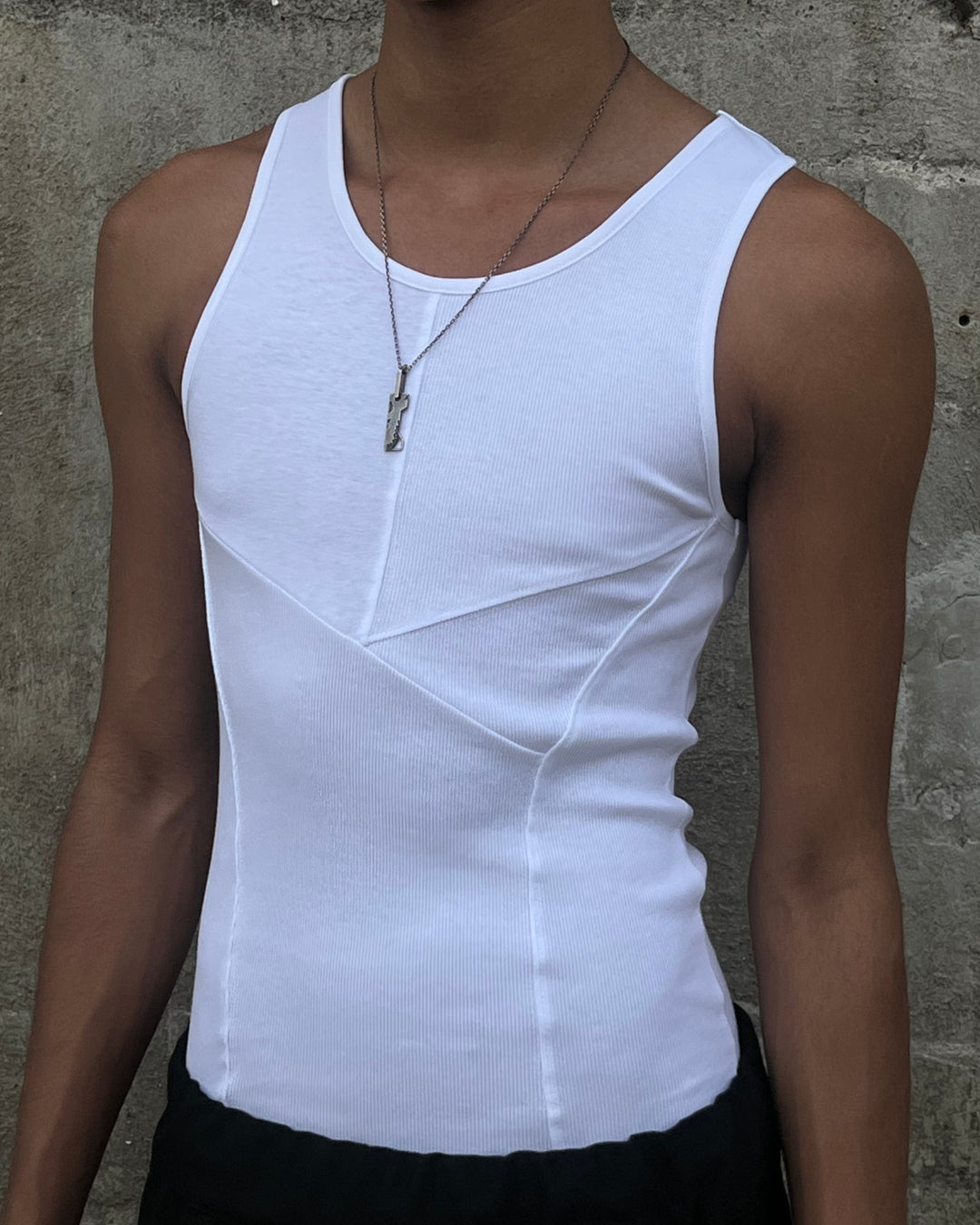 Entity Mixed Rib Tanktop - White