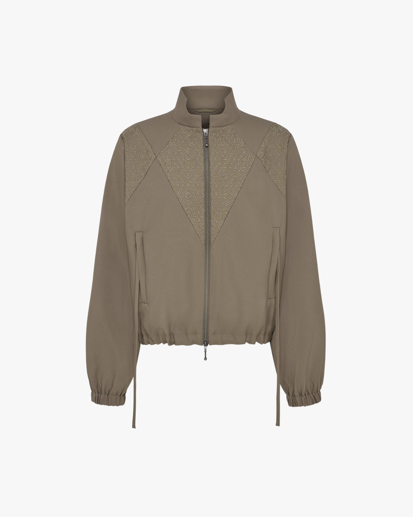 'AMIR' EMBROIDERED TRACK JACKET – TAN