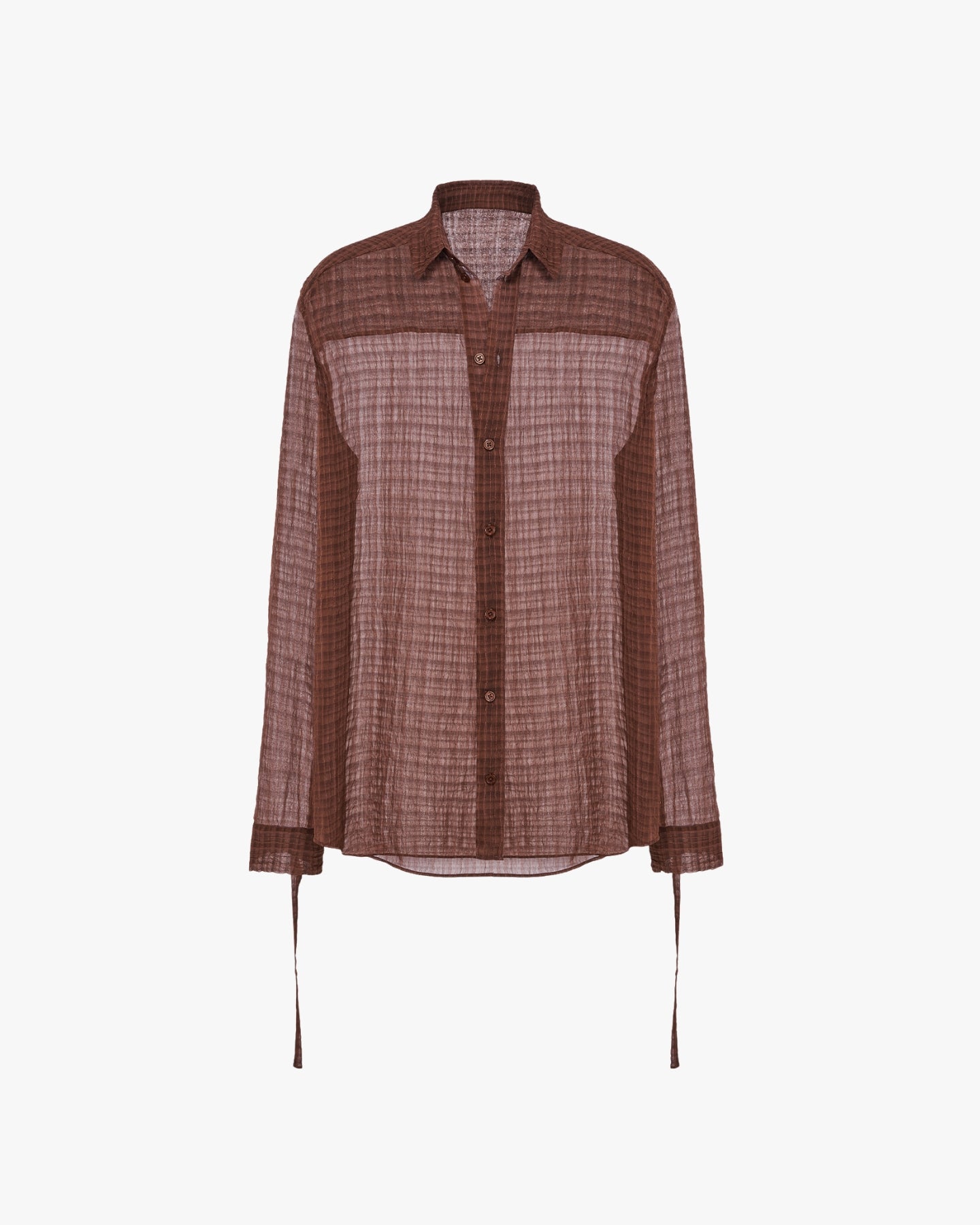 'OSMIN' SHEER SHIRT – BROWN