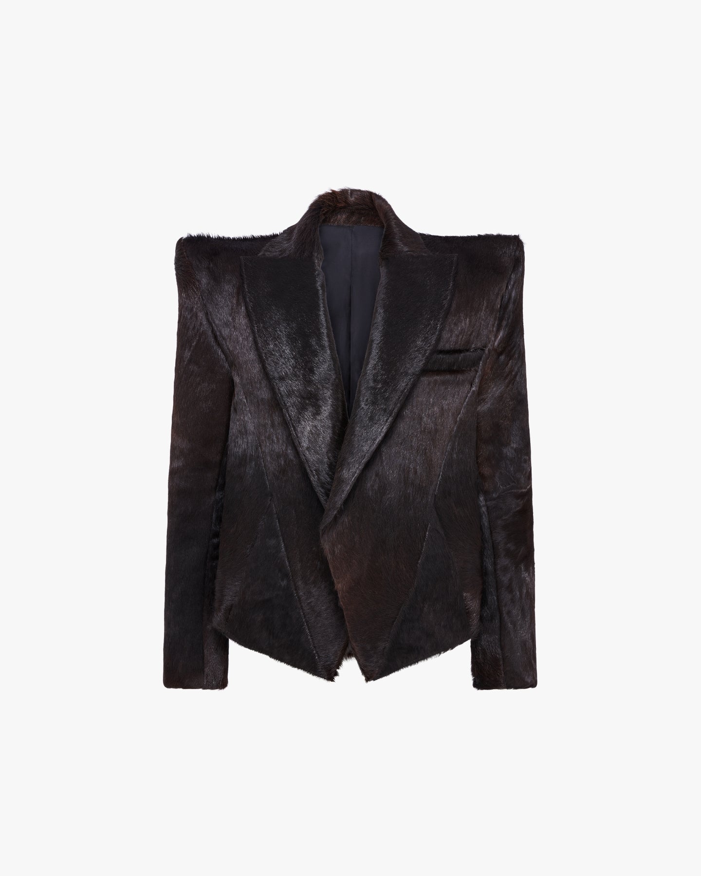 OVERSIZED PONYHAIR BLAZER - BLACK