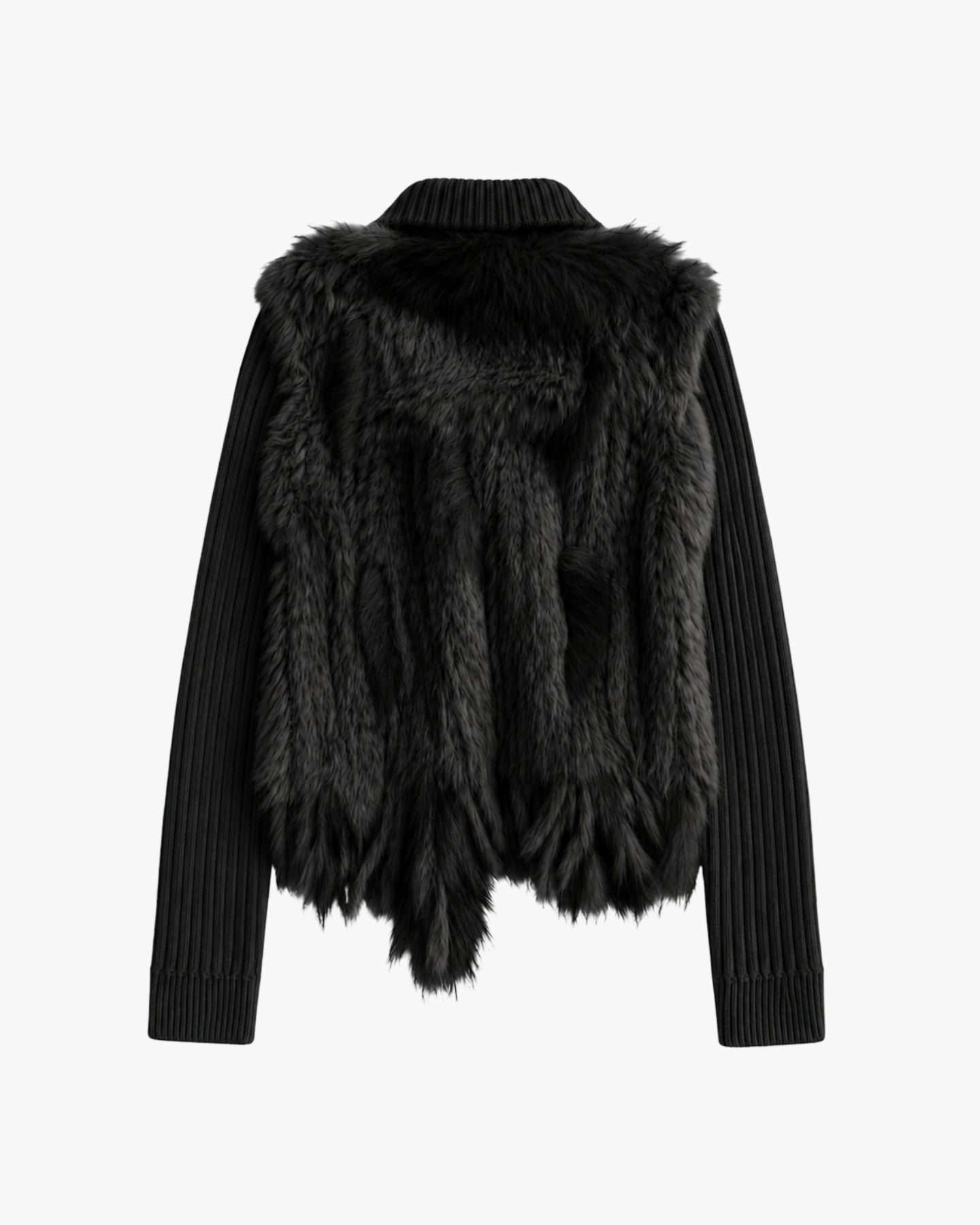 'LUX' UPCYCLED BUNNY KNIT JACKET – BLACK