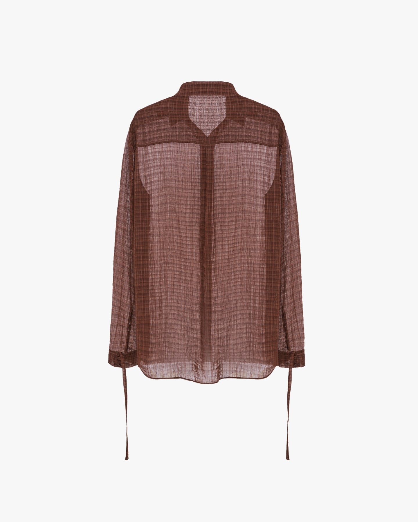 'OSMIN' SHEER SHIRT – BROWN