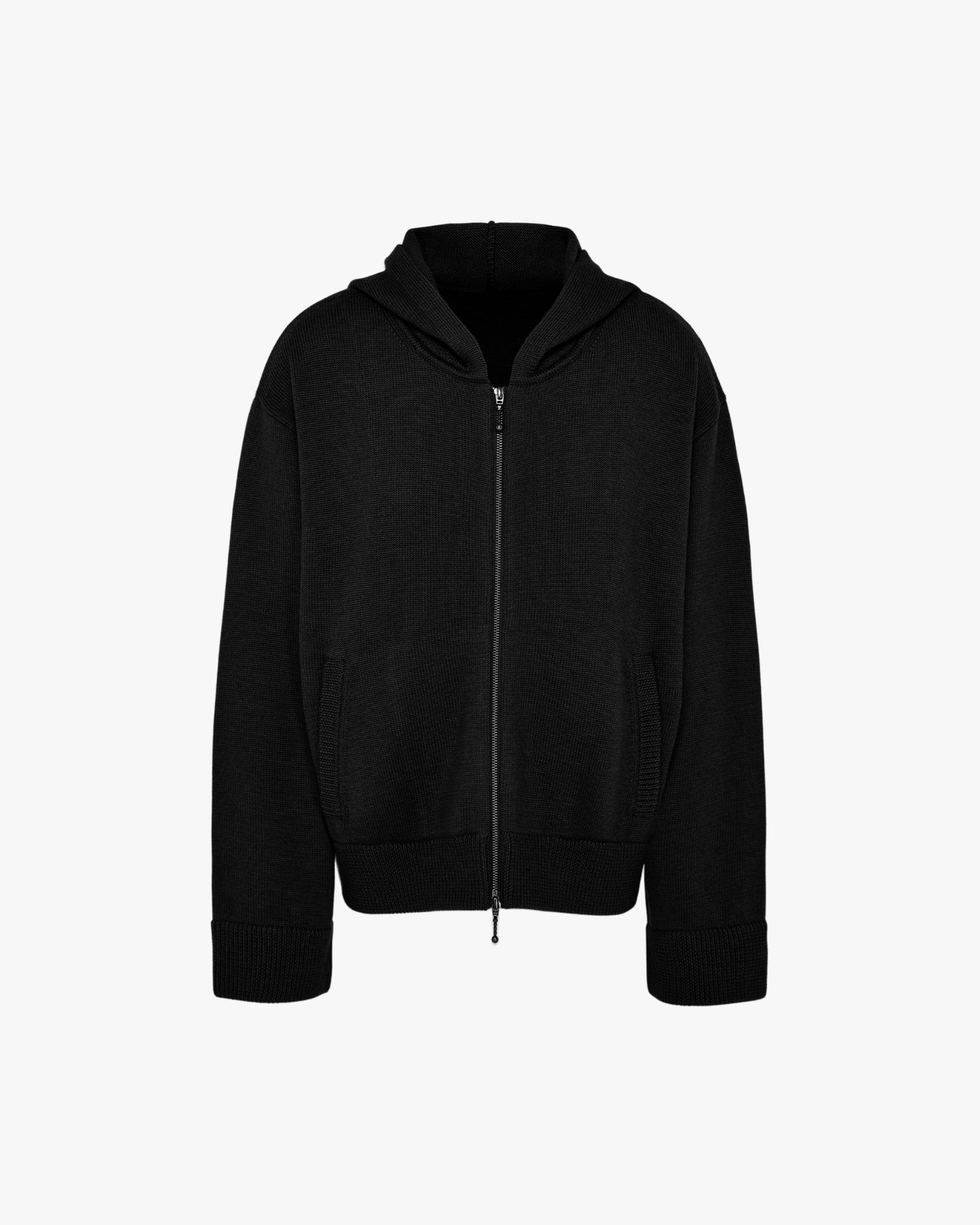 'DJAMAL' MERINO KNIT ZIPPER – BLACK