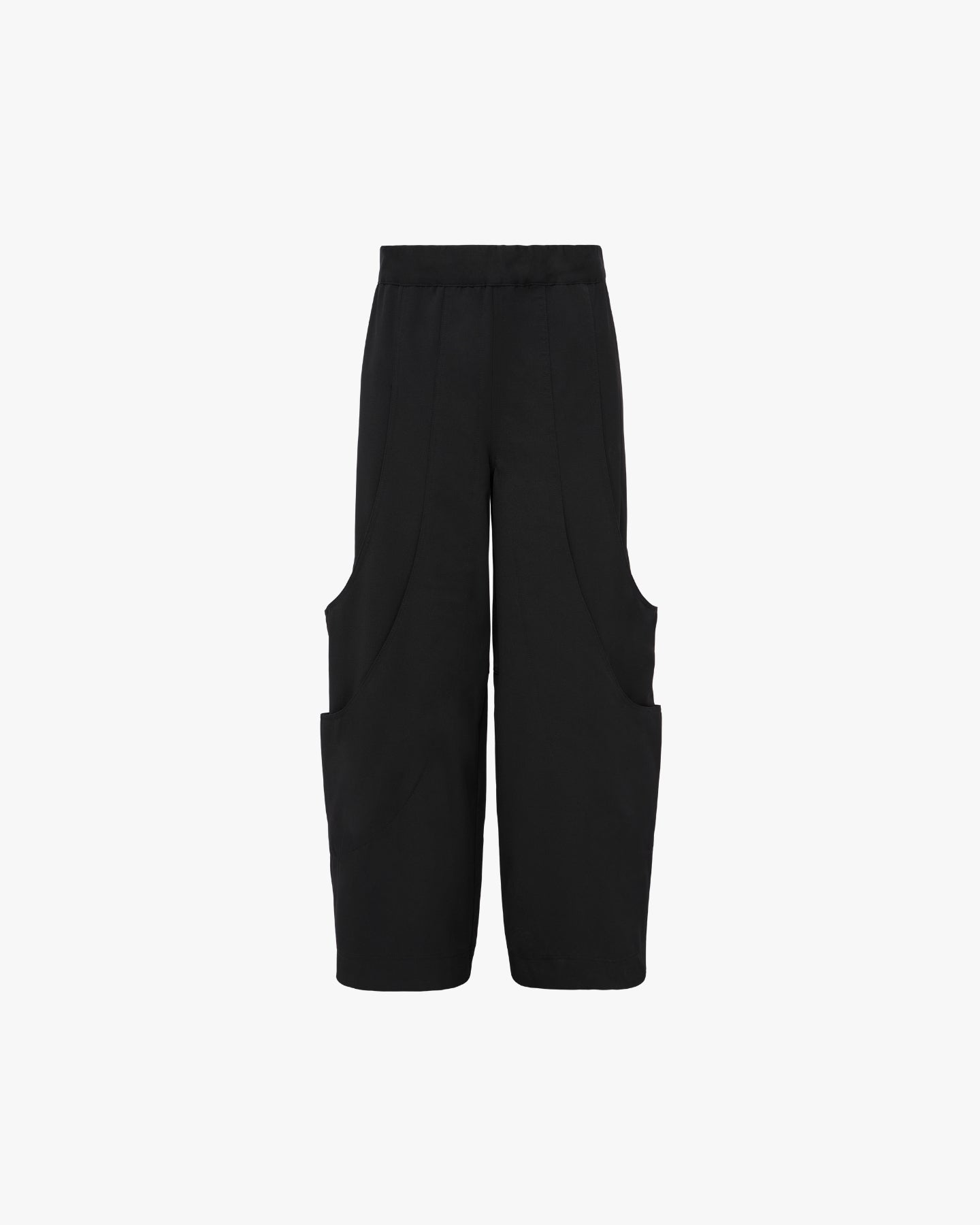 WIDE-LEG PANEL PANTS - BLACK