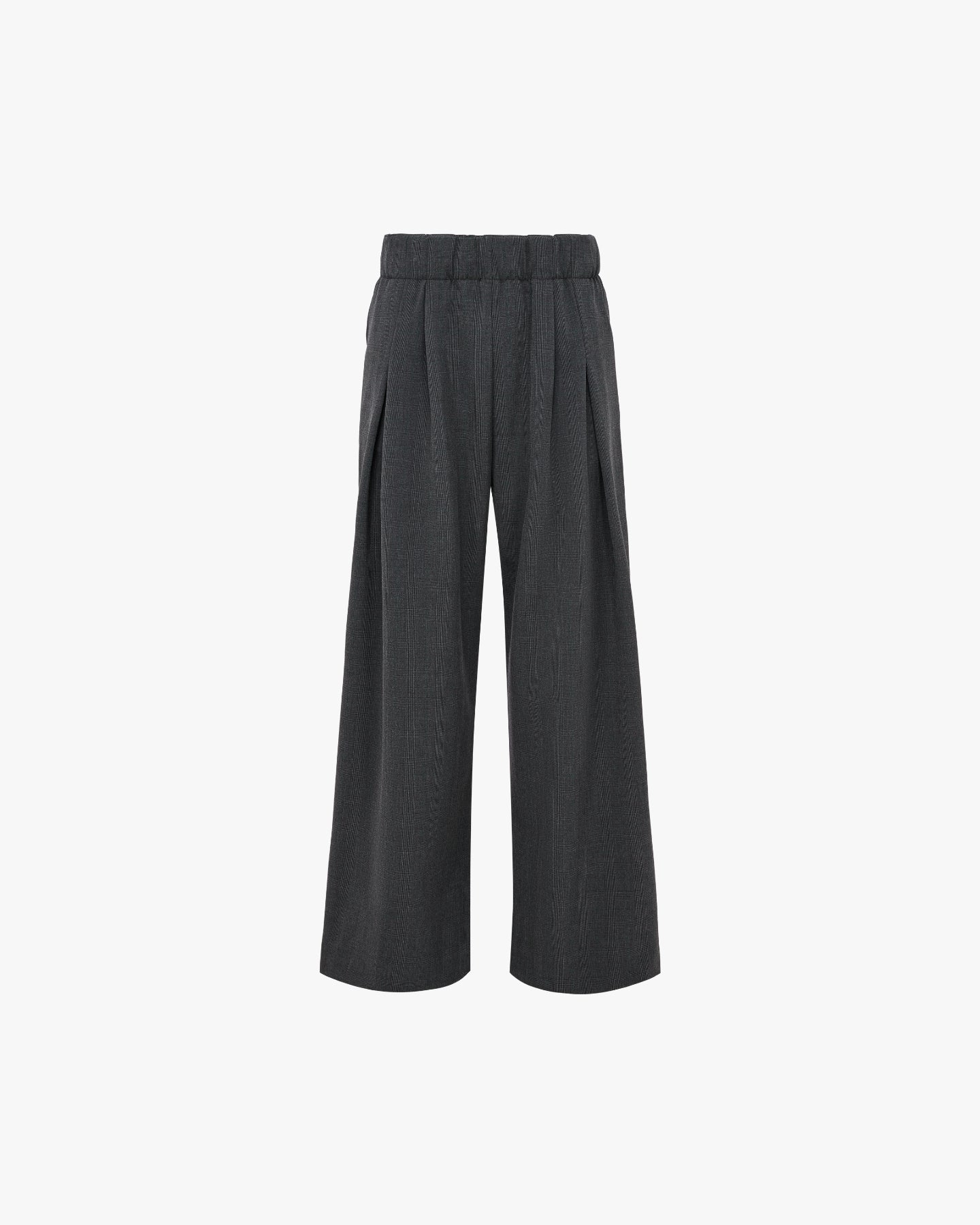 'HUNG' Entity Wide-Leg Suitpants - Checked Grey