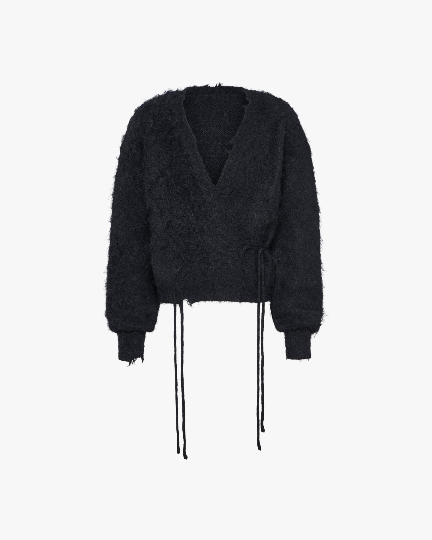 MOHAIR KIMONO CARDIGAN - BLACK