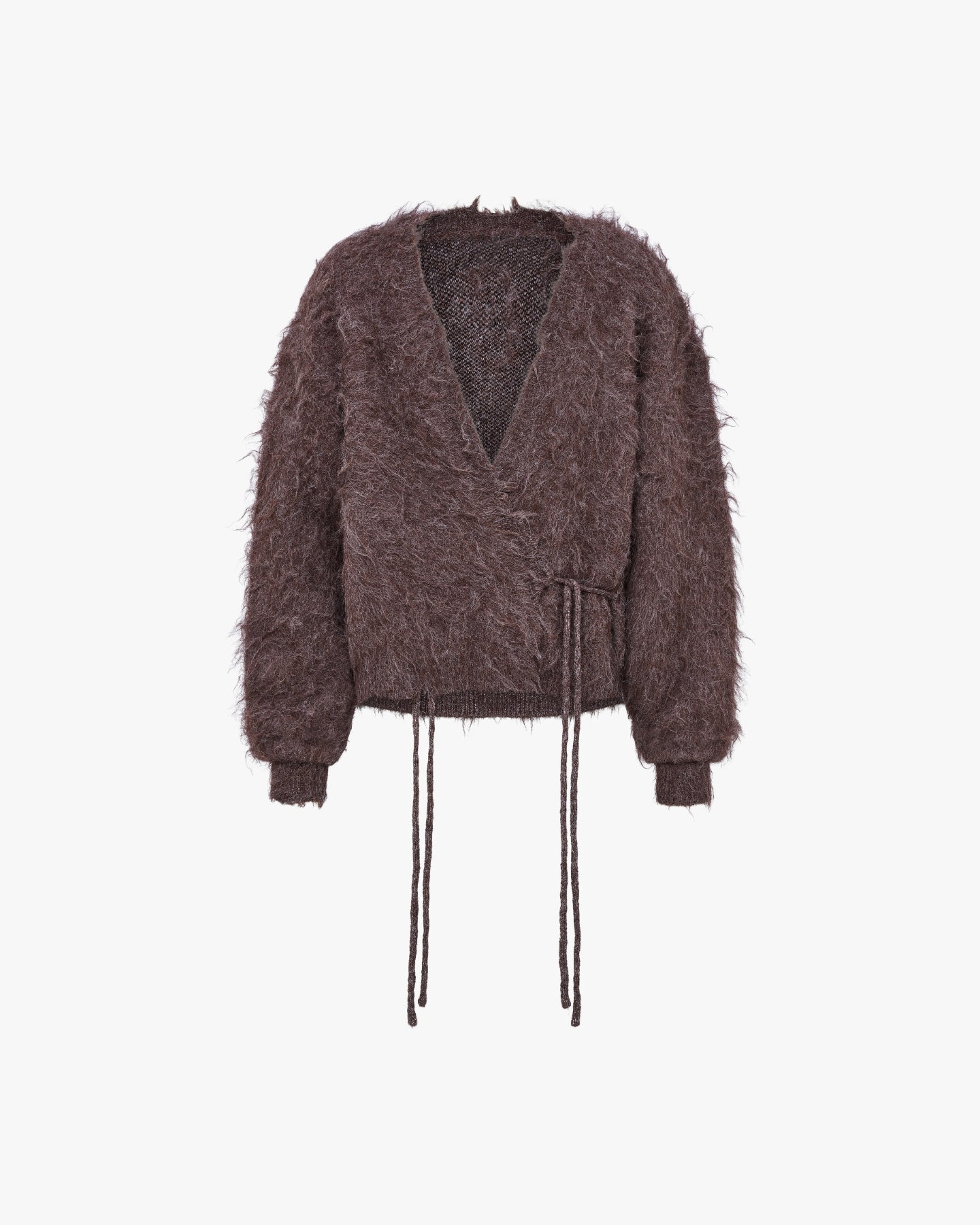 MOHAIR KIMONO CARDIGAN - BROWN