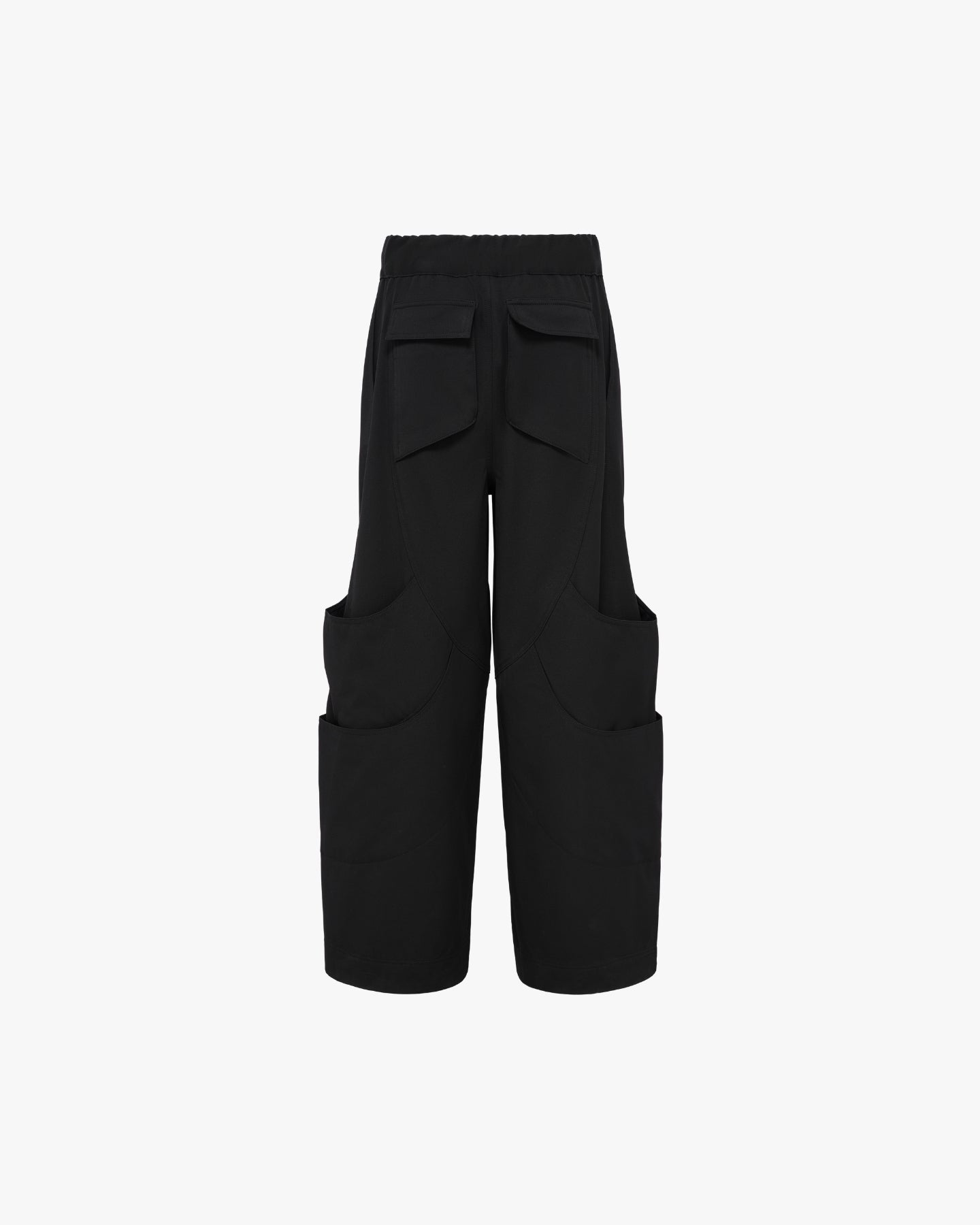 WIDE-LEG PANEL PANTS - BLACK