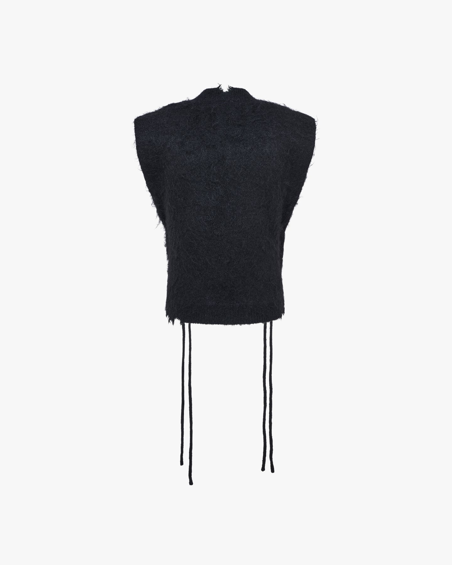 MOHAIR KIMONO VEST - BLACK