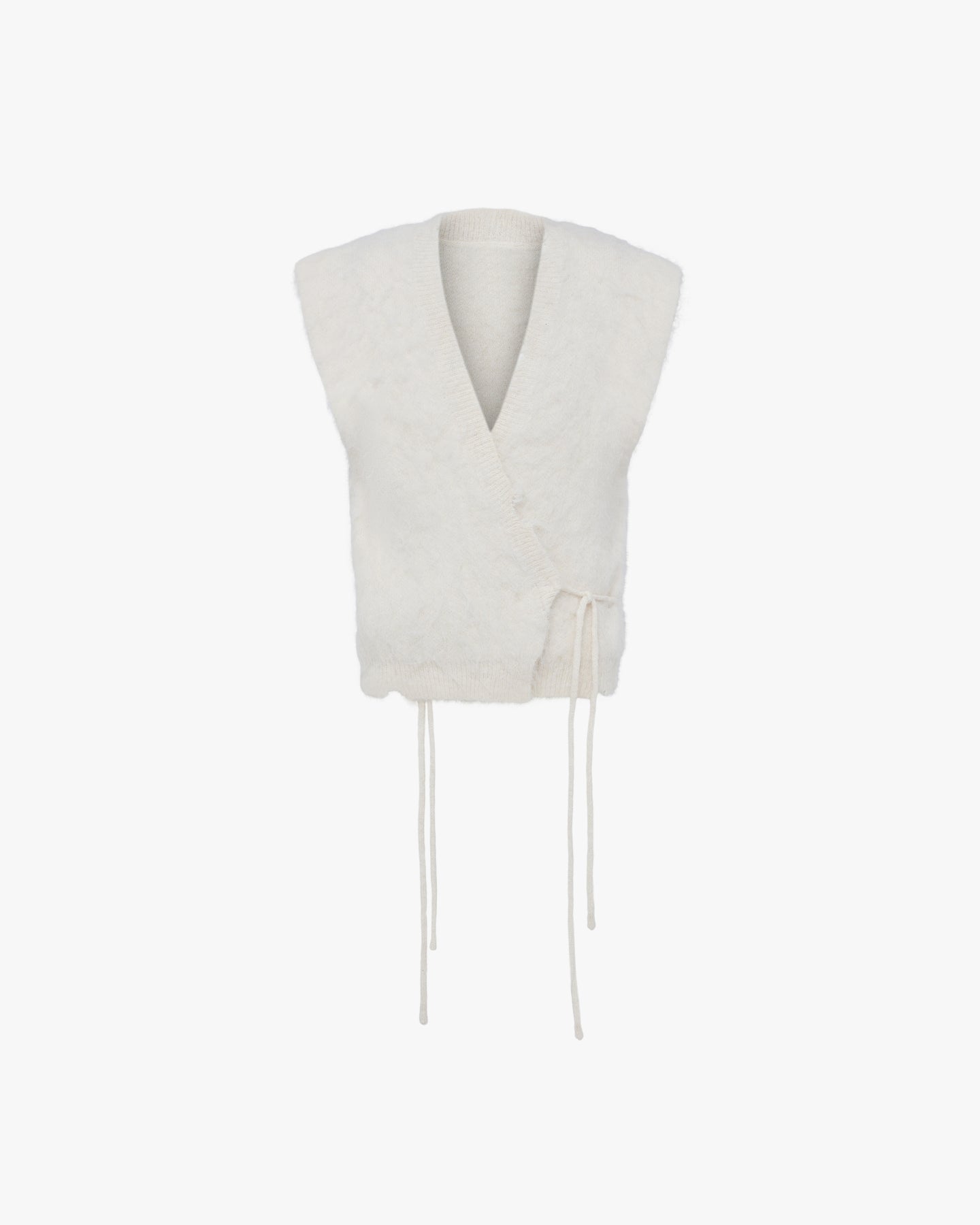 MOHAIR KIMONO VEST - OFF WHITE