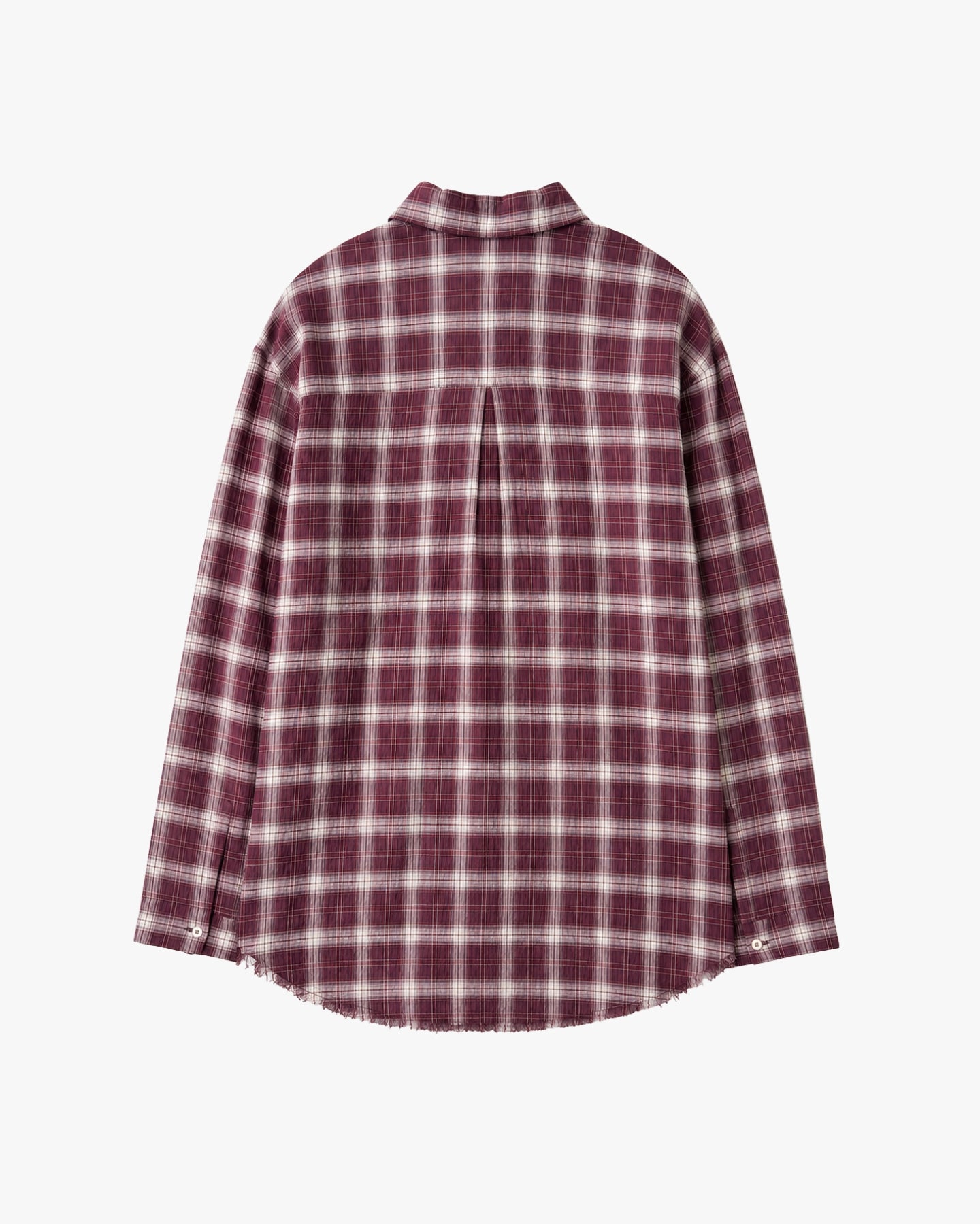 'FARIS' CRINKLED CHECKED SHIRT – WINE