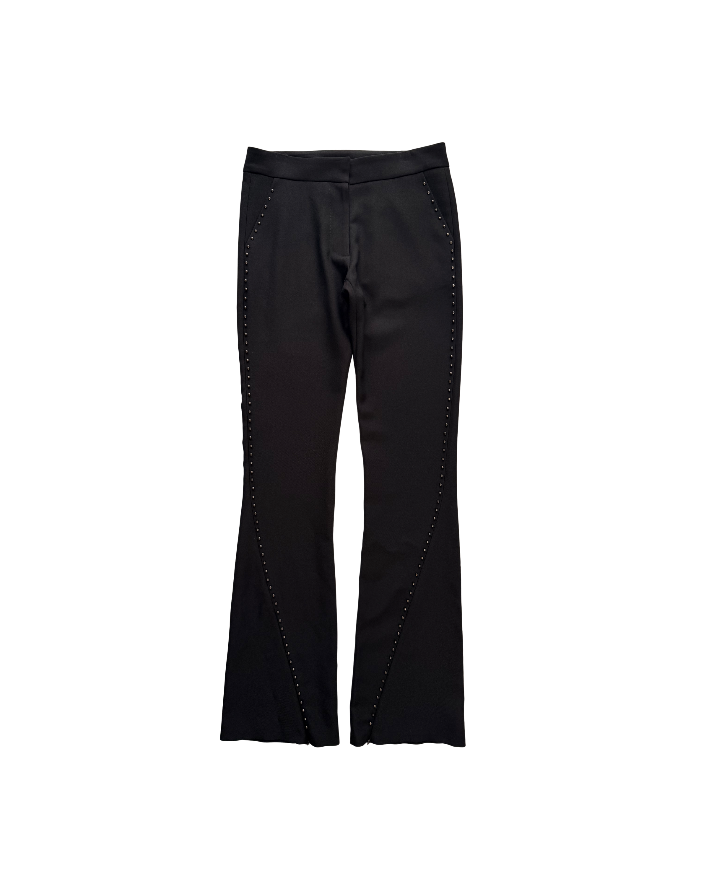 238 FLARED BRONZE STUDDED SUIT PANTS