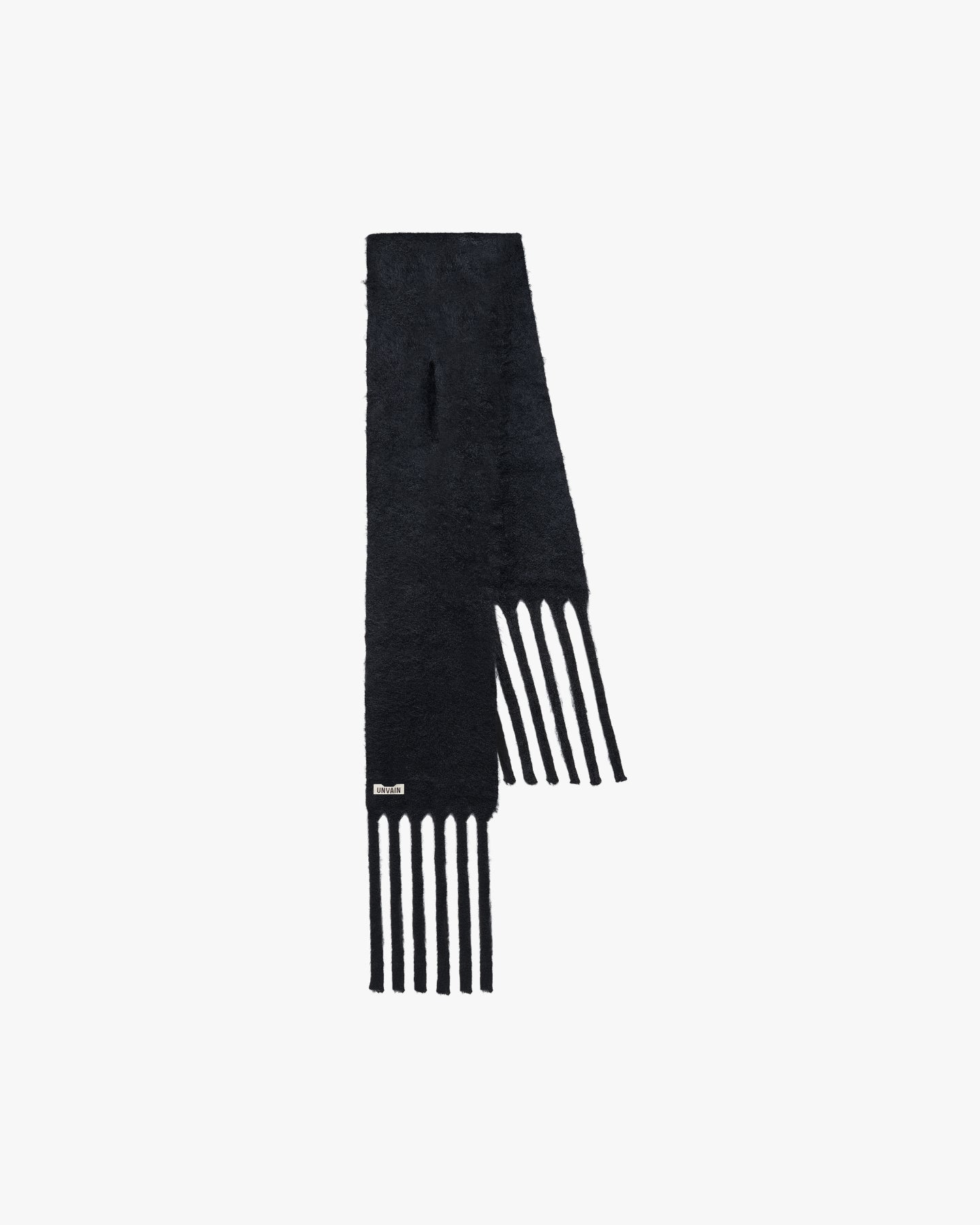 MOHAIR SLIT SCARF - BLACK