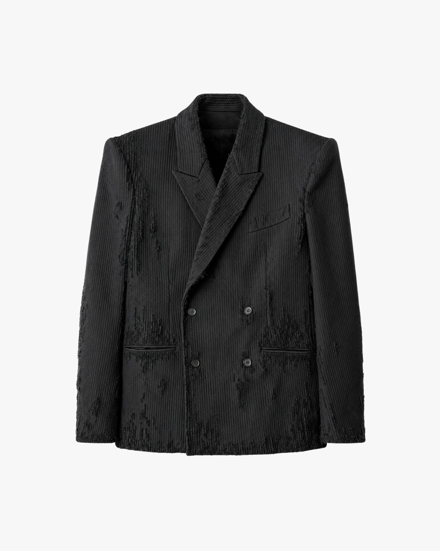 'ANWAR' ARTISANAL DISTRESSED BLAZER – BLACK