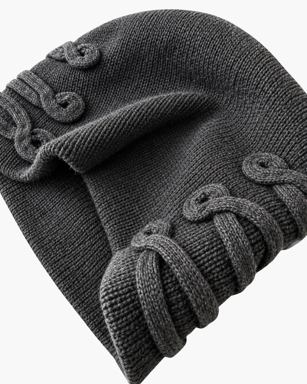 'AMON' LACING BEANIE – WASHED GREY