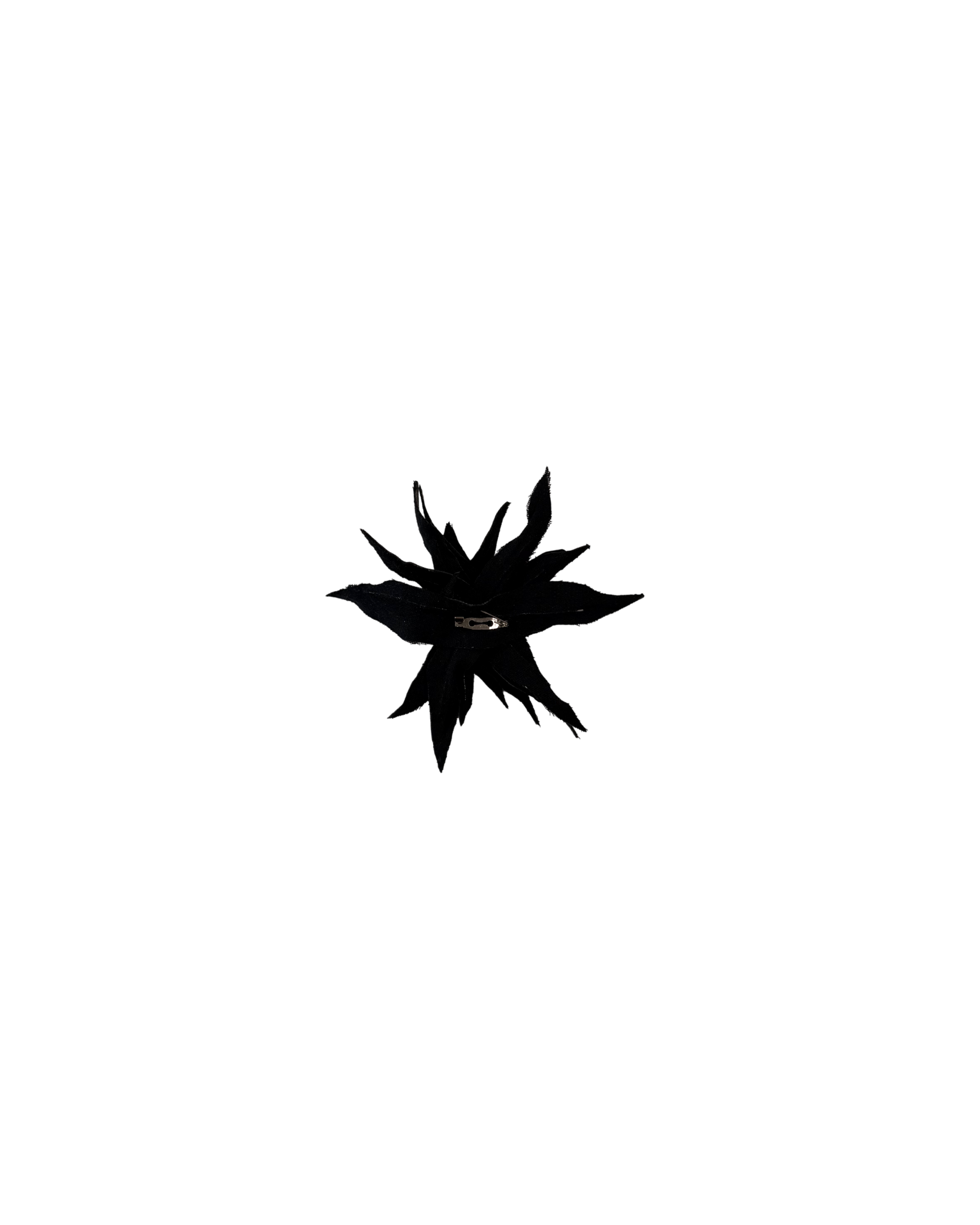 257 LEATHER FLOWER BROSCHE – BLACK