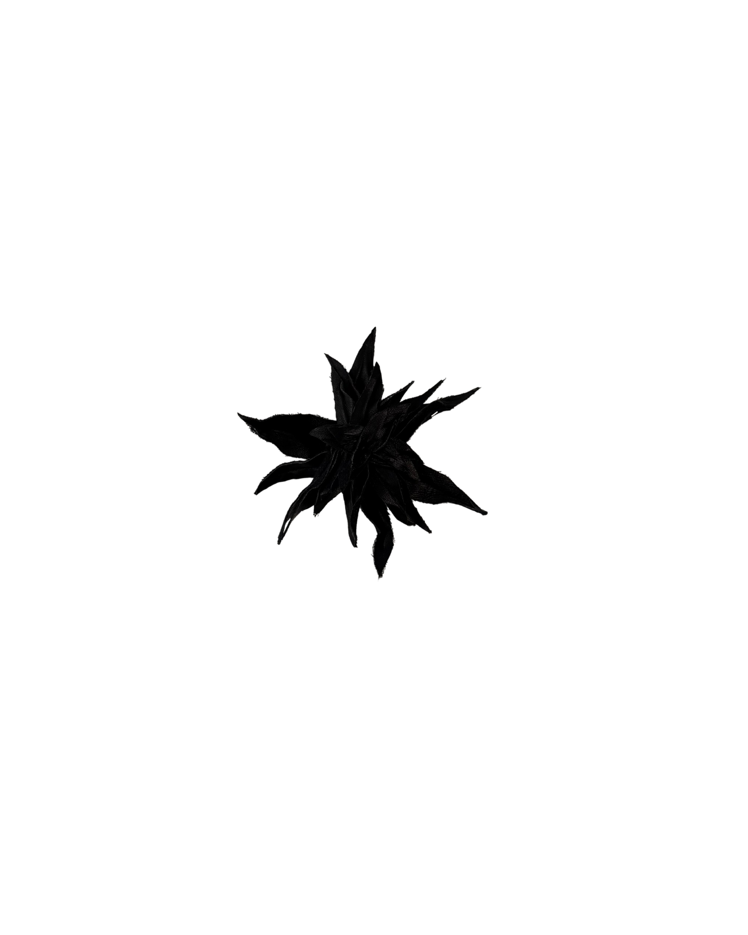 257 LEATHER FLOWER BROSCHE – BLACK