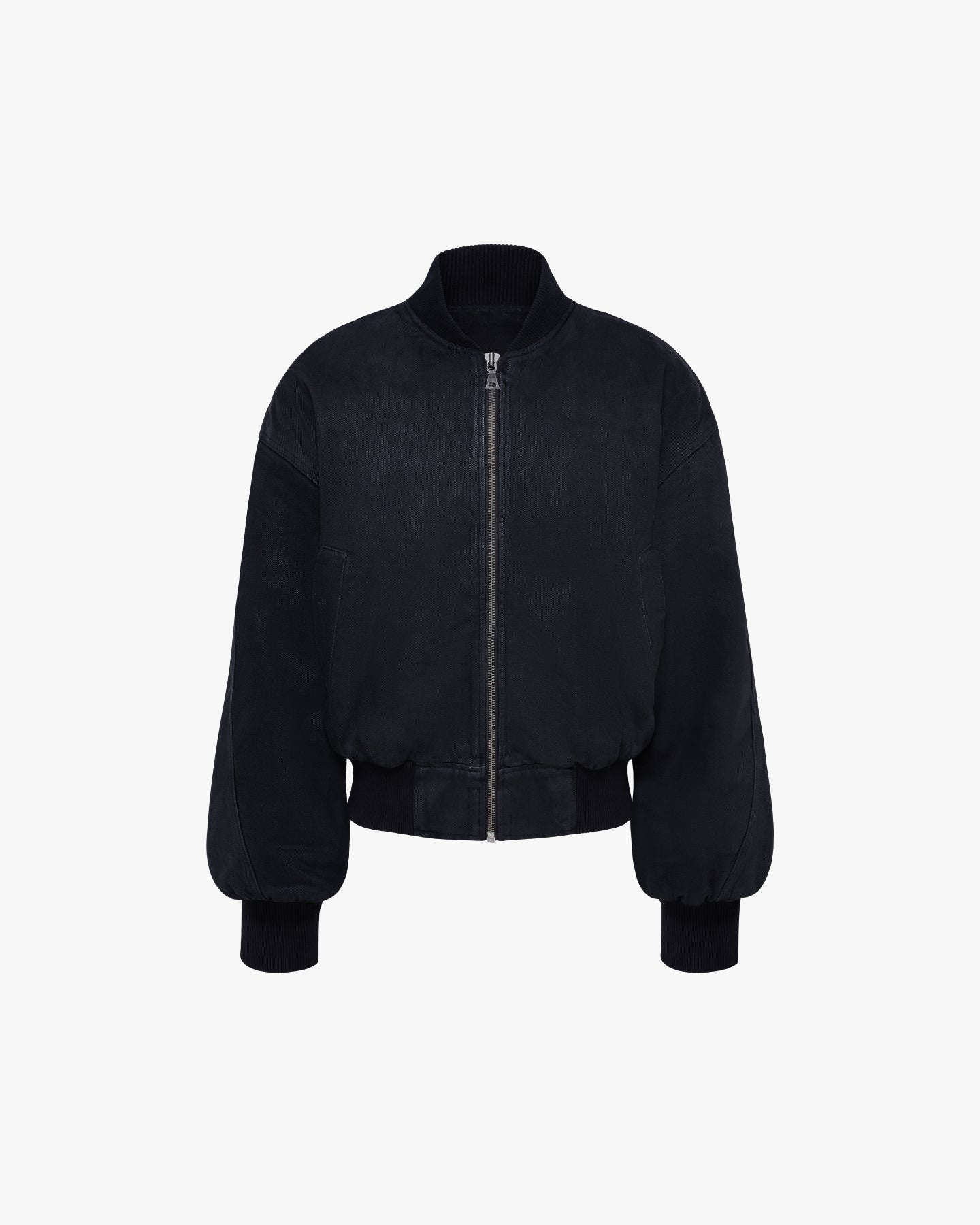 WAXED LOGO BOMBER - BLACK