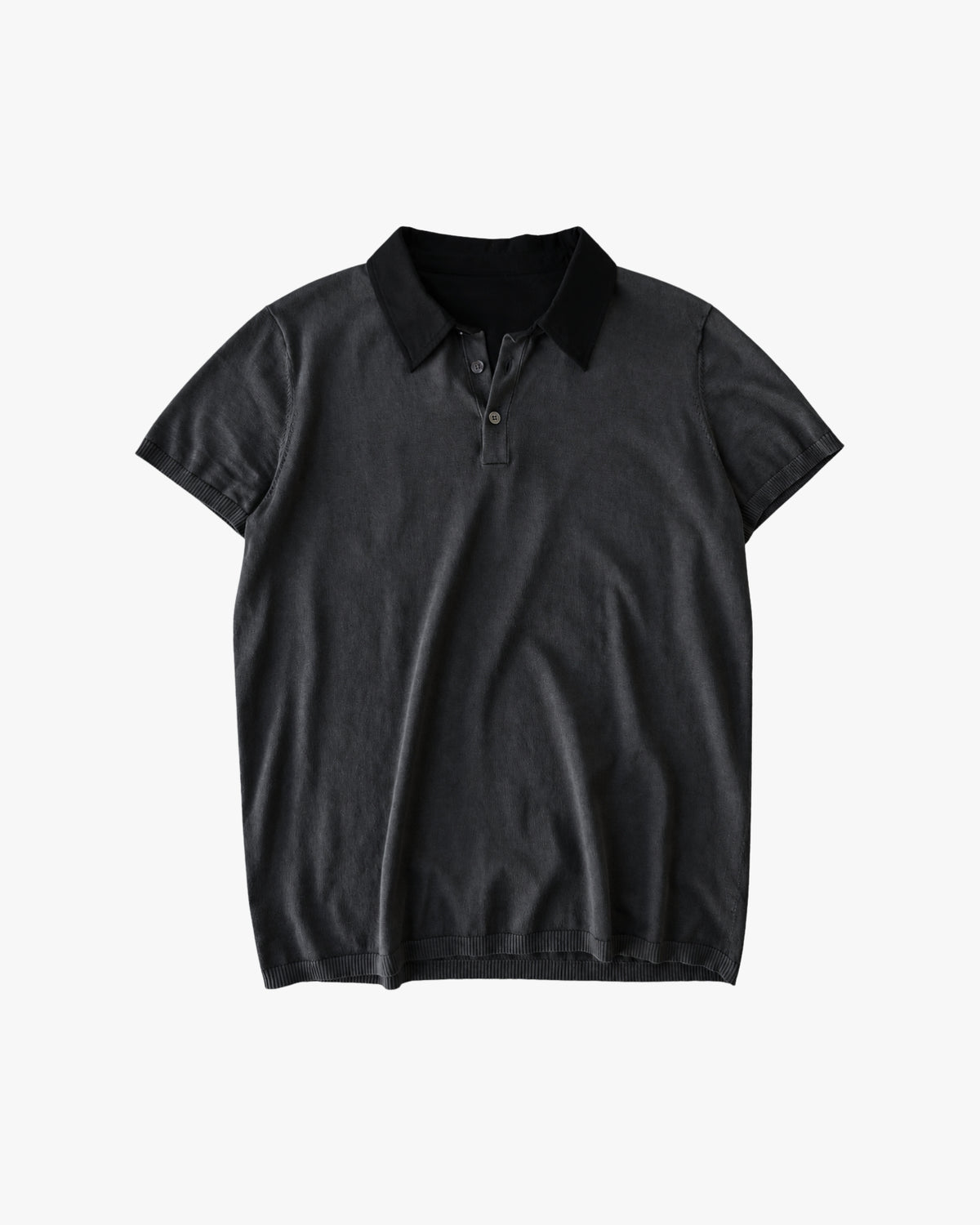 'RAVIN' FINE KNIT POLO – WASHED GREY