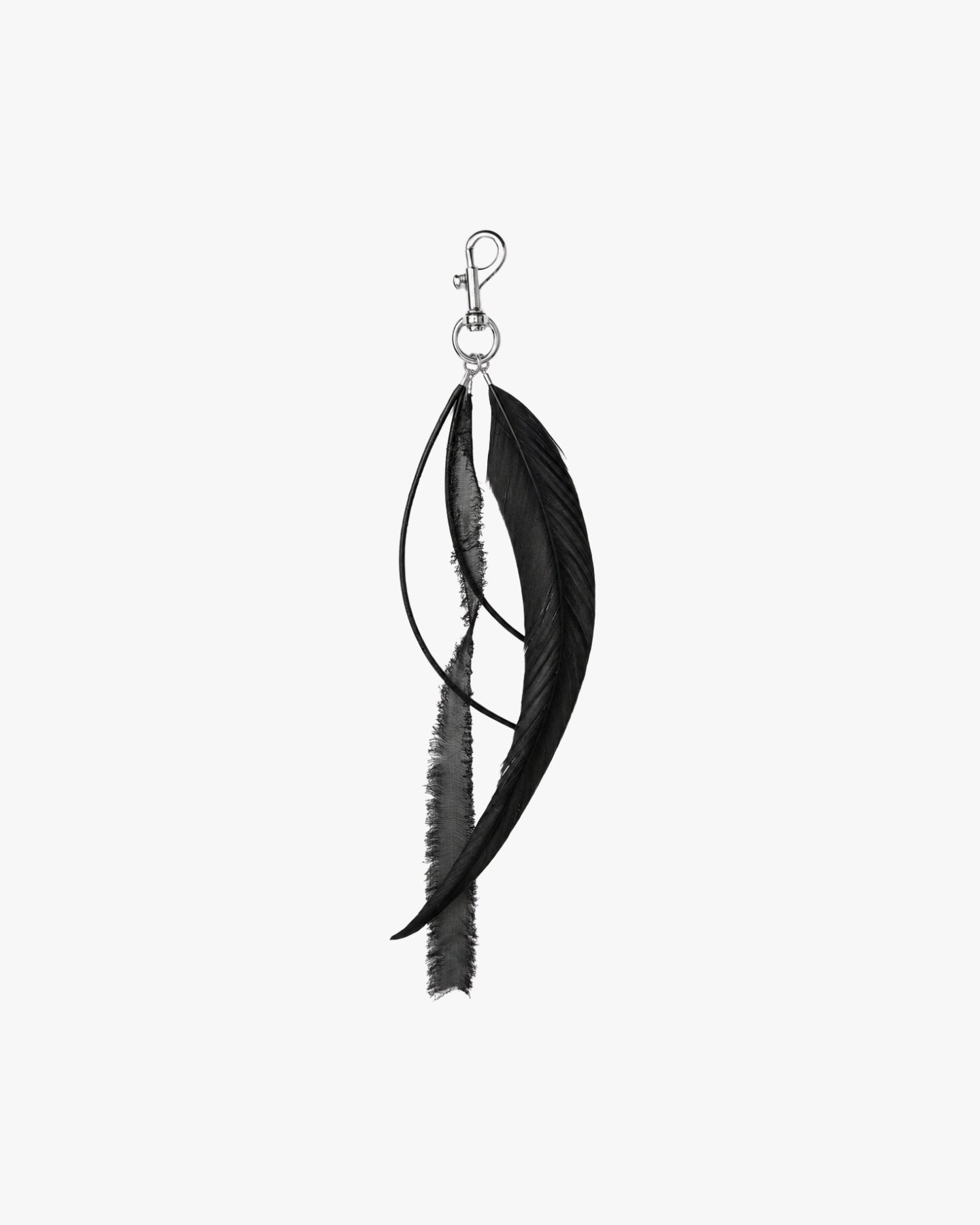 'ALO' FEATHER KEYCHAIN – BLACK