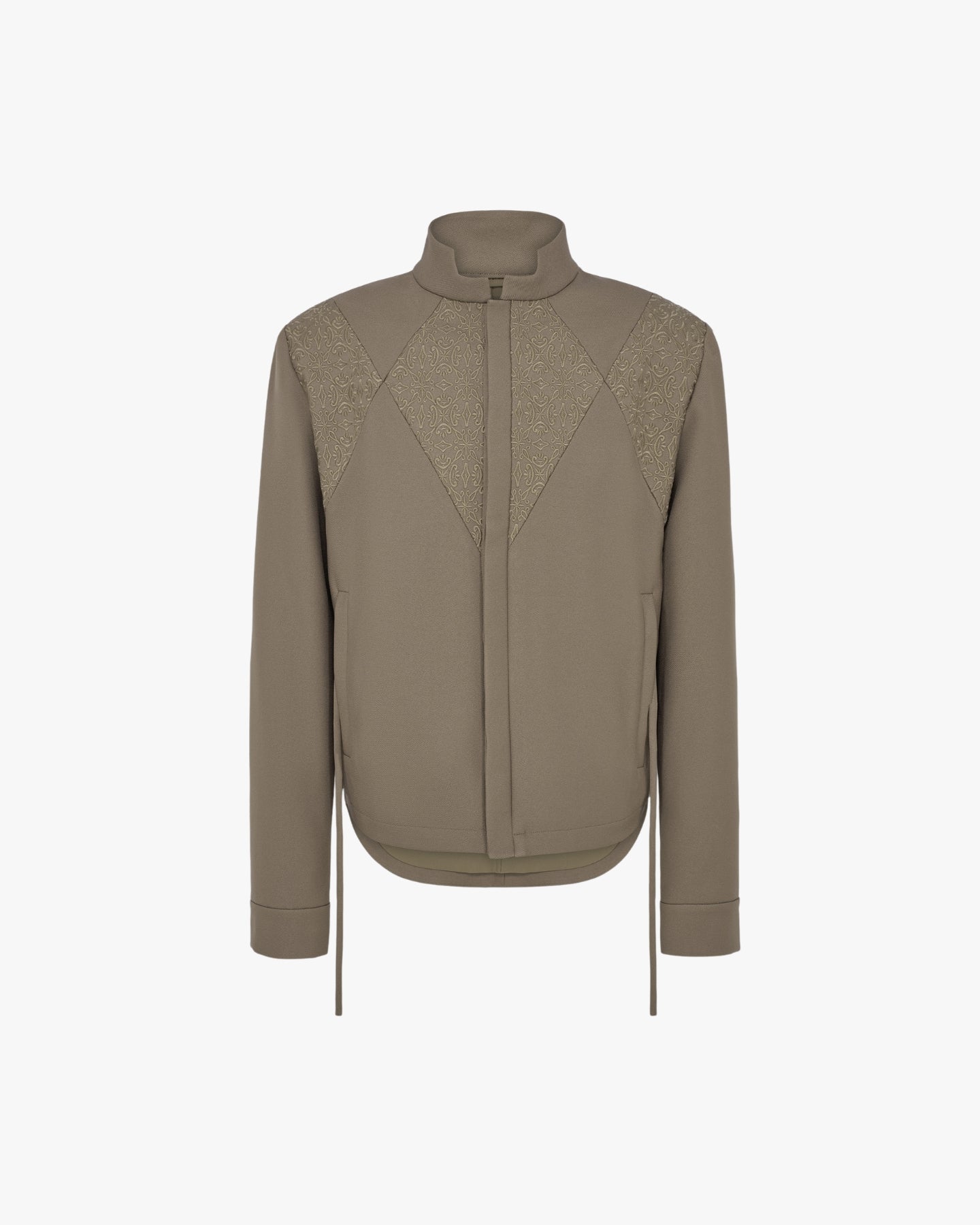 'NURI' EMBROIDERED OVERSHIRT JACKET – TAN