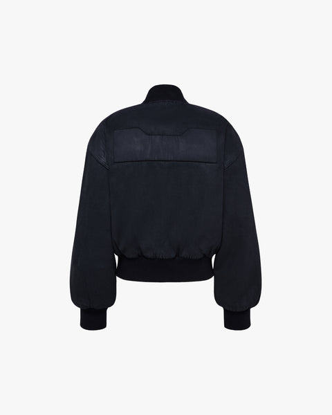 ちゃんWAXED LOGO BOMBER - BLACK 6_af050045-8eb1-4c49-873e-