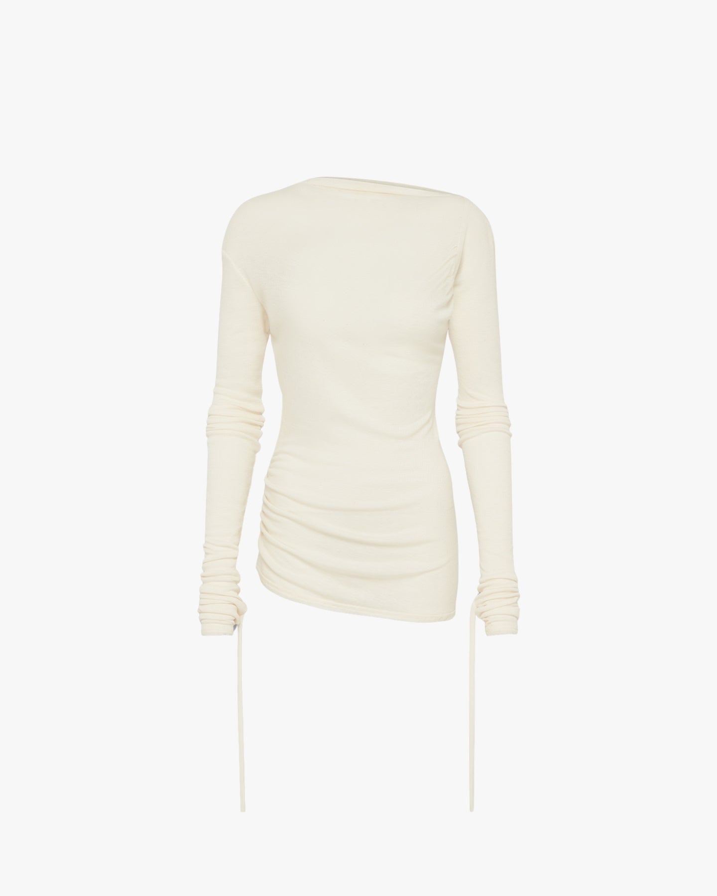 'ZHORA' WOMENS DRAPED LONGSLEEVE – AGED WHITE