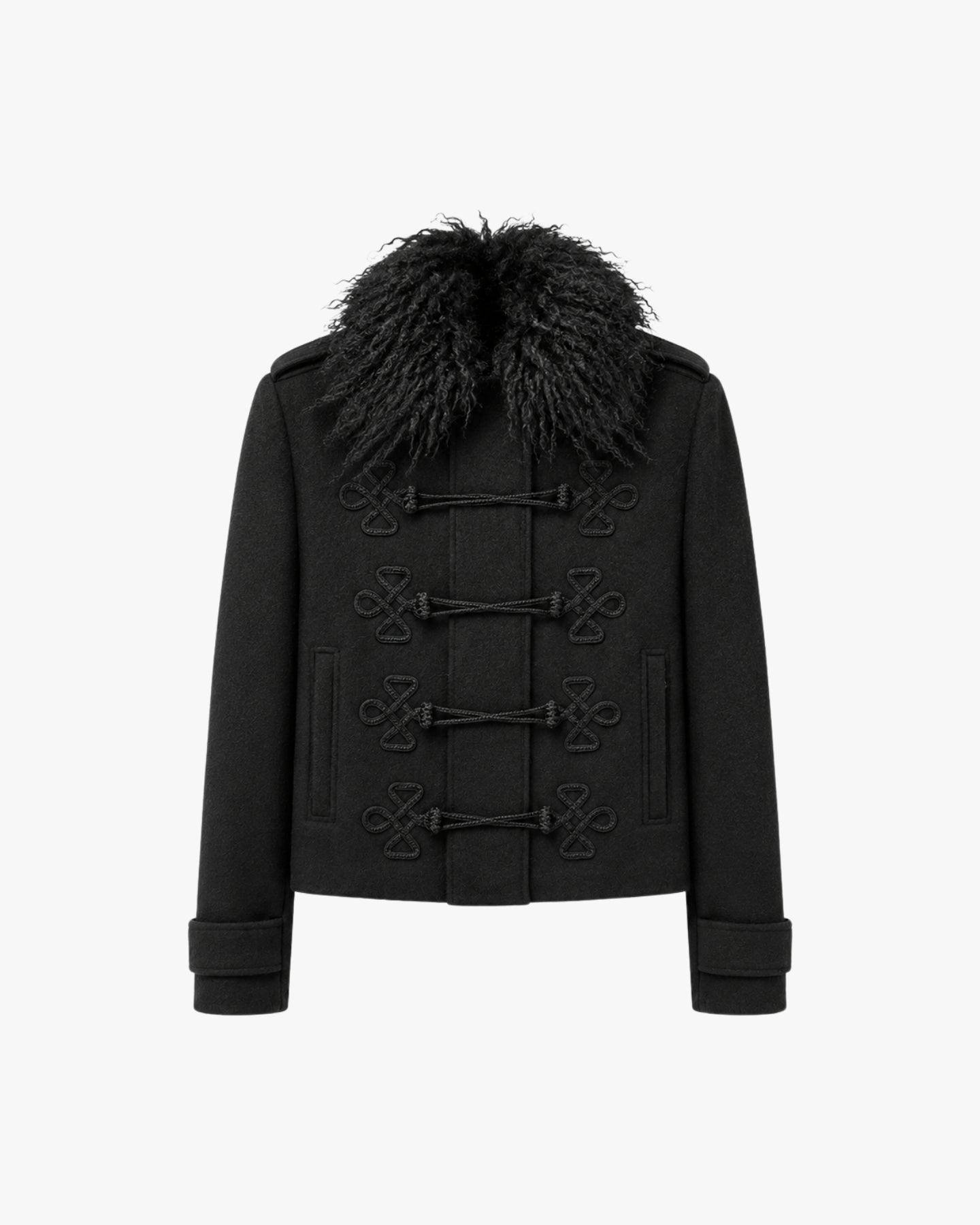 'LIOR' WOOL DUFFLE JACKET – BLACK