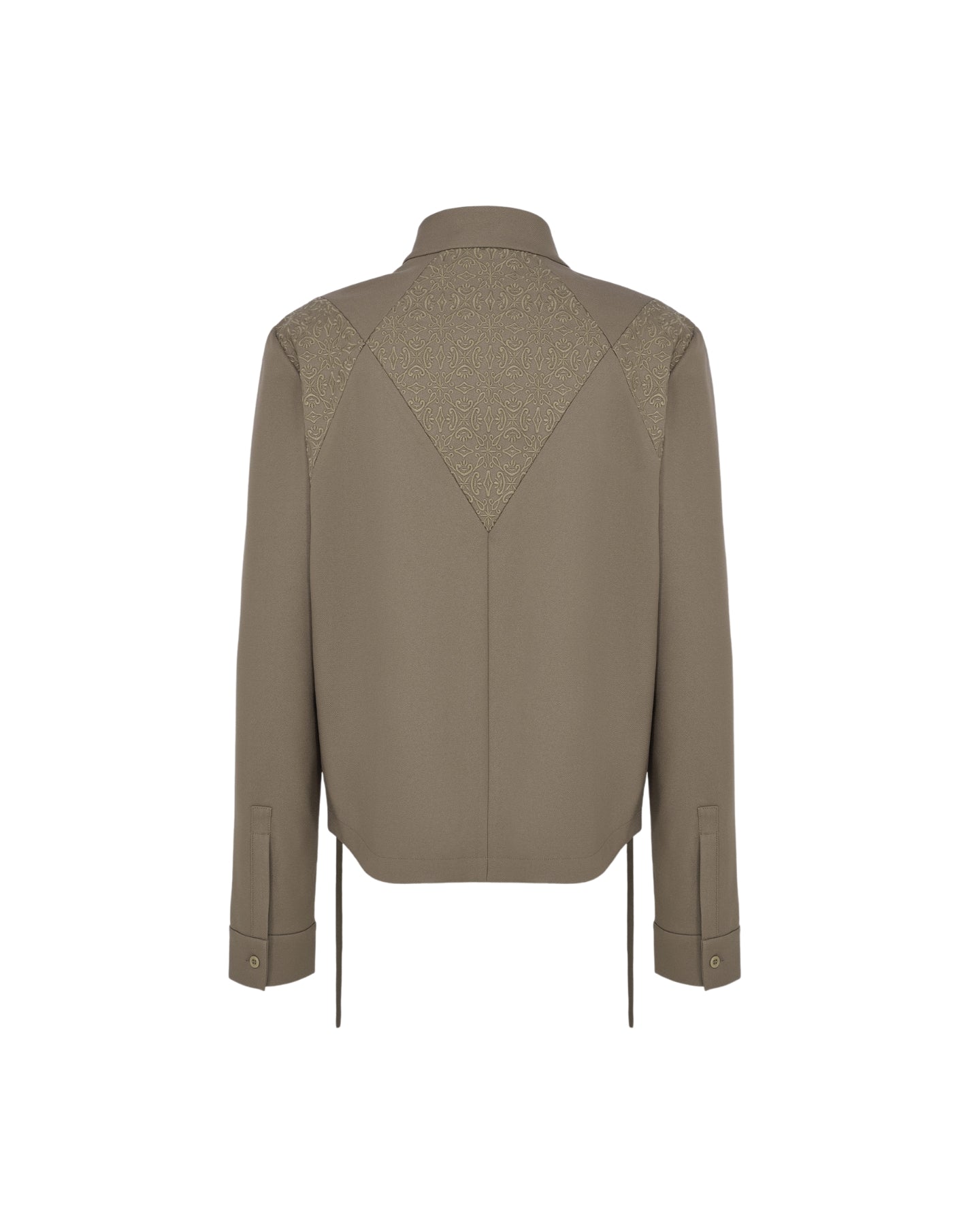 'NURI' EMBROIDERED OVERSHIRT JACKET – TAN