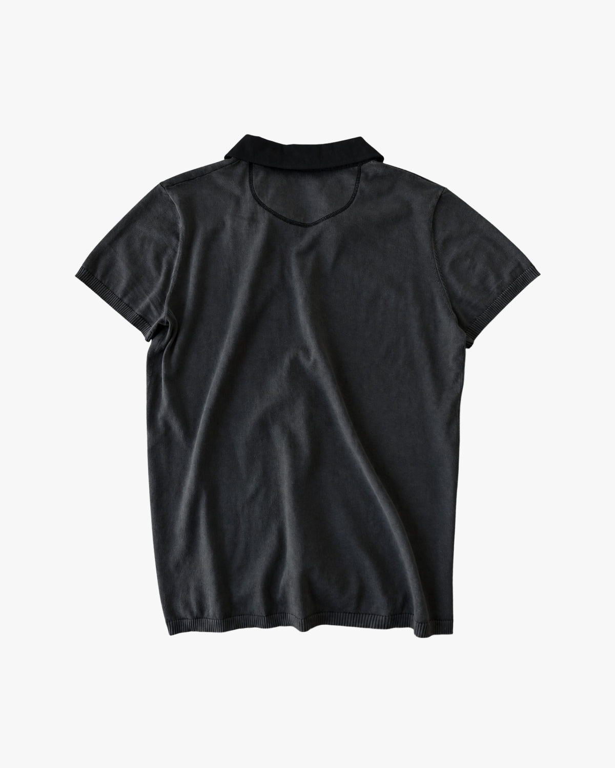 'RAVIN' FINE KNIT POLO – WASHED GREY