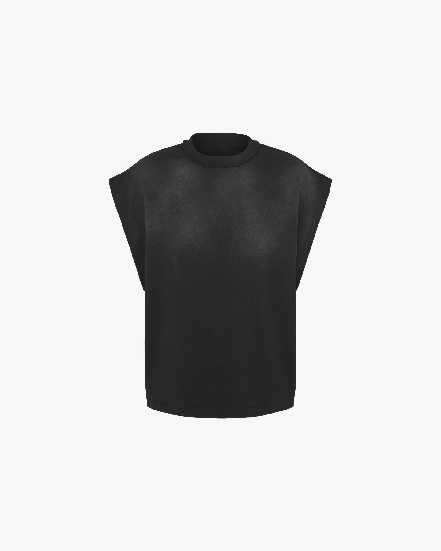 Distressed Sleeveless Shirt - Sunfaded Black