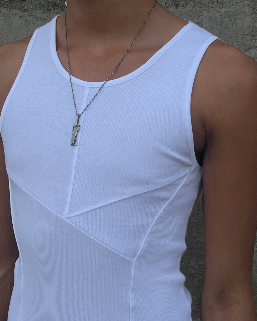 Entity Mixed Rib Tanktop - White