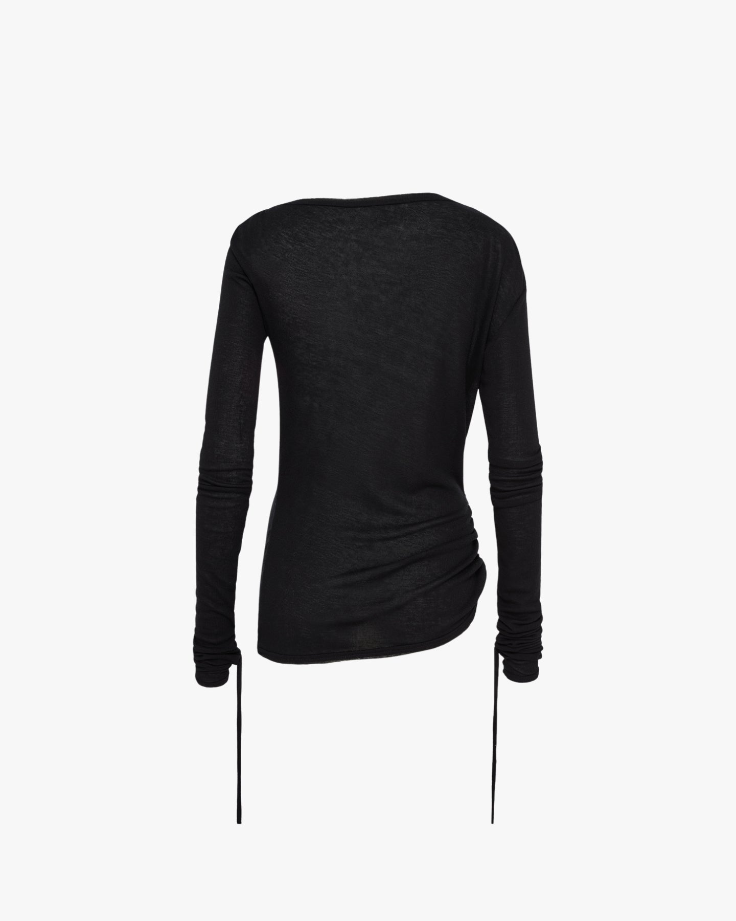 'ZHORA' WOMENS DRAPED LONGSLEEVE – BLACK