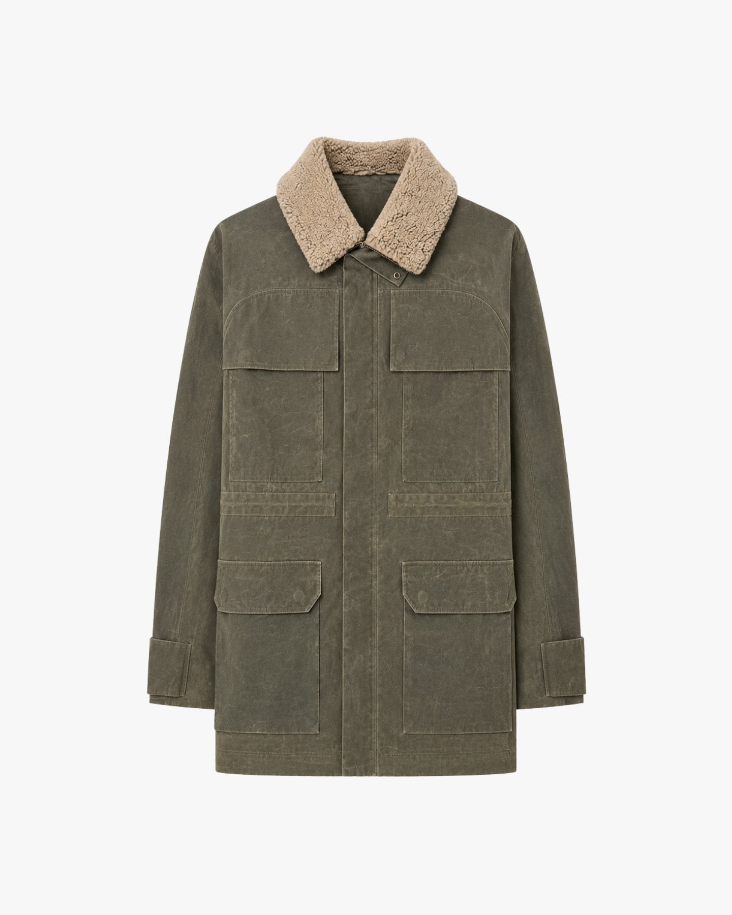 'ARKO' WAXED CANVAS PARKA – OLIVE