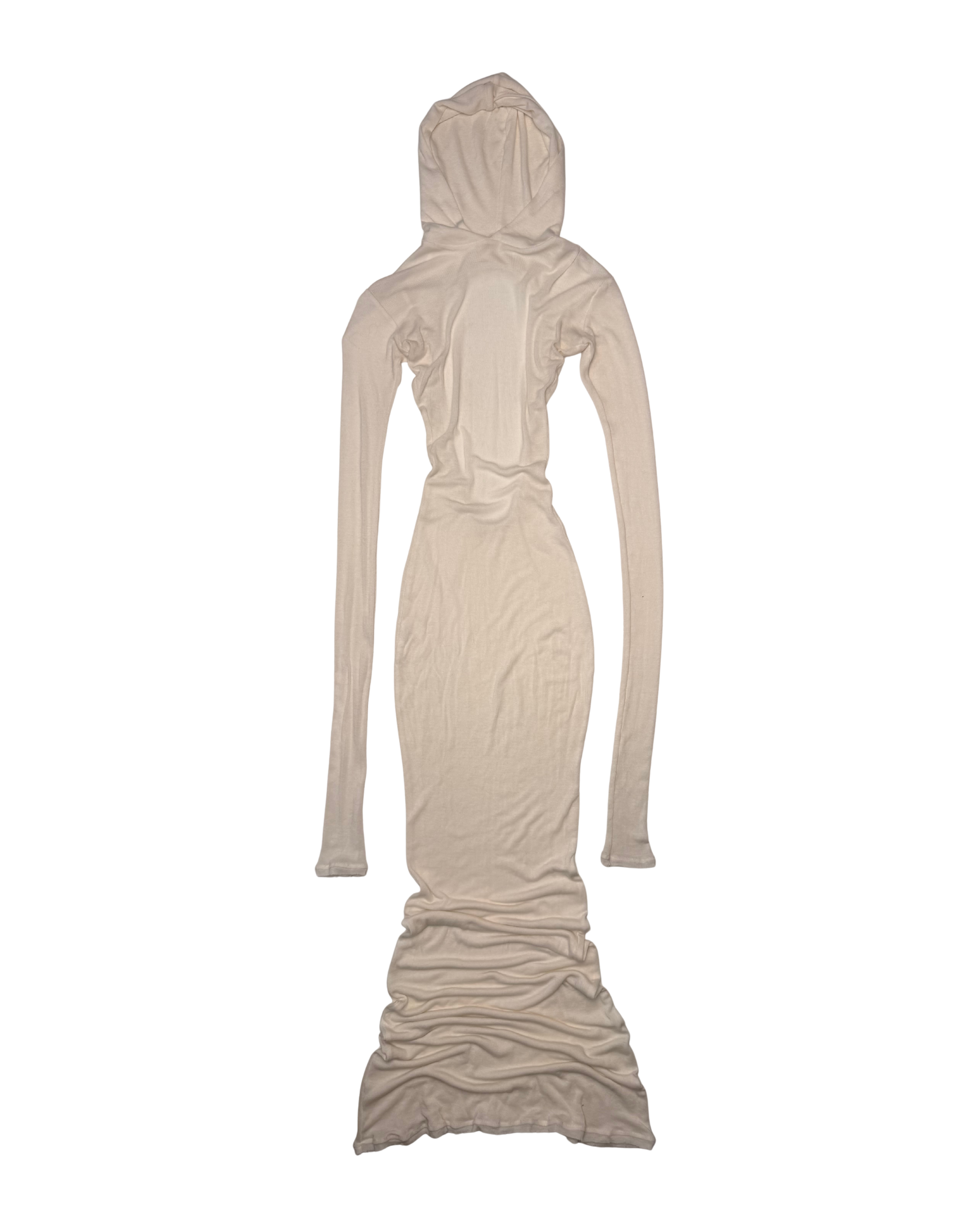 013 HOODED DRESS  WOMENS – OFF WHITE