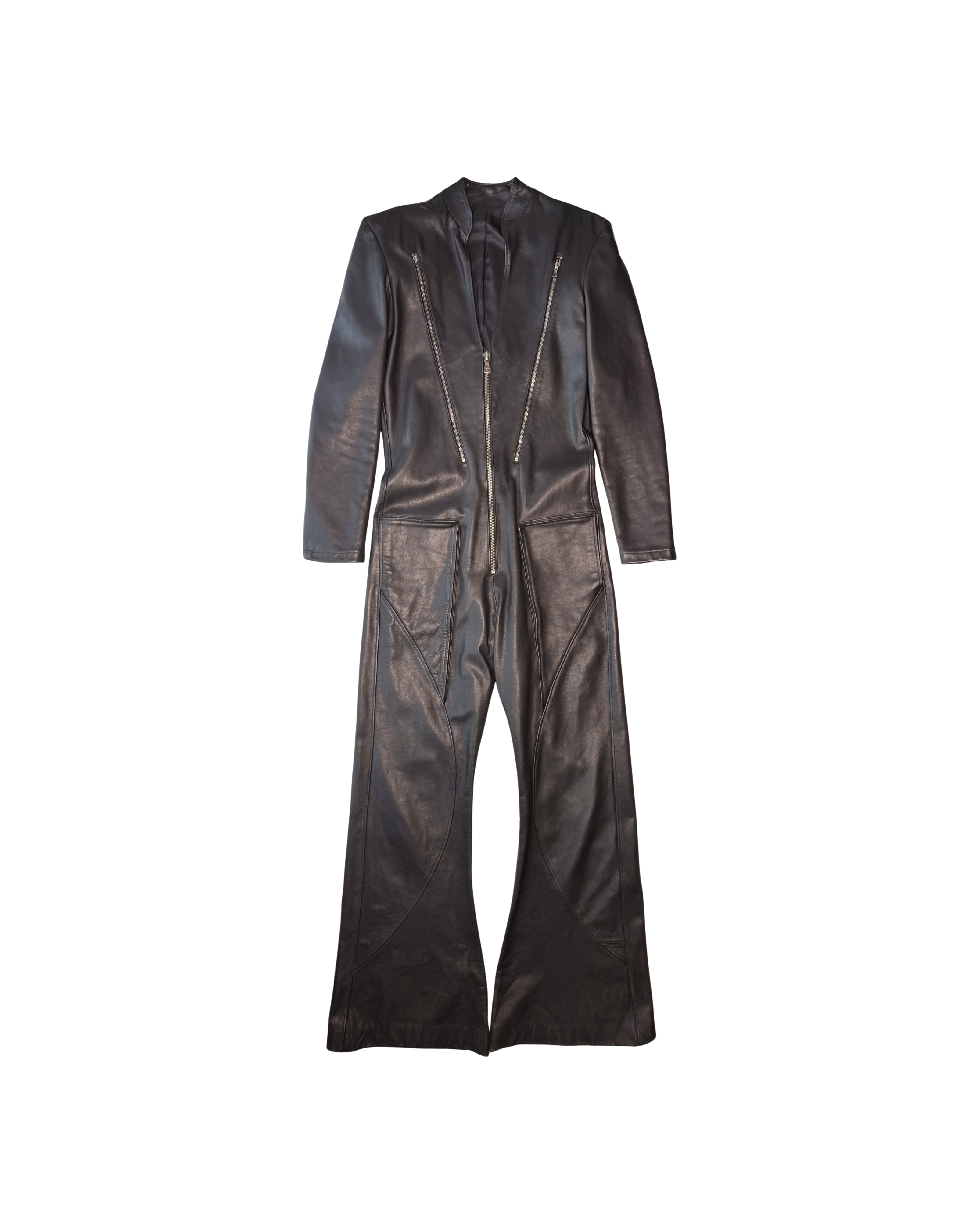 081 LEATHER OVERALL – BLACK