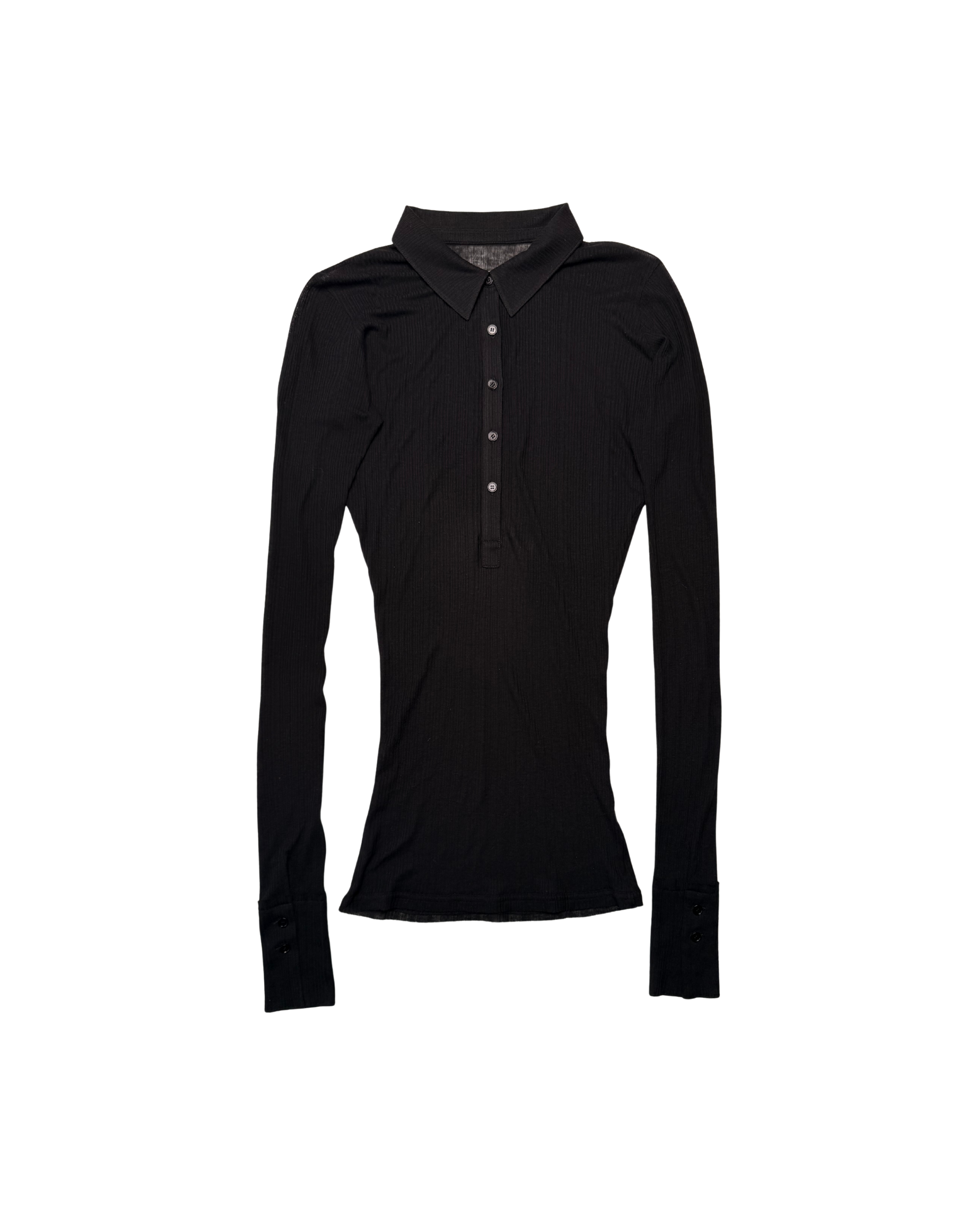 010 HENLEY WOMENS – BLACK