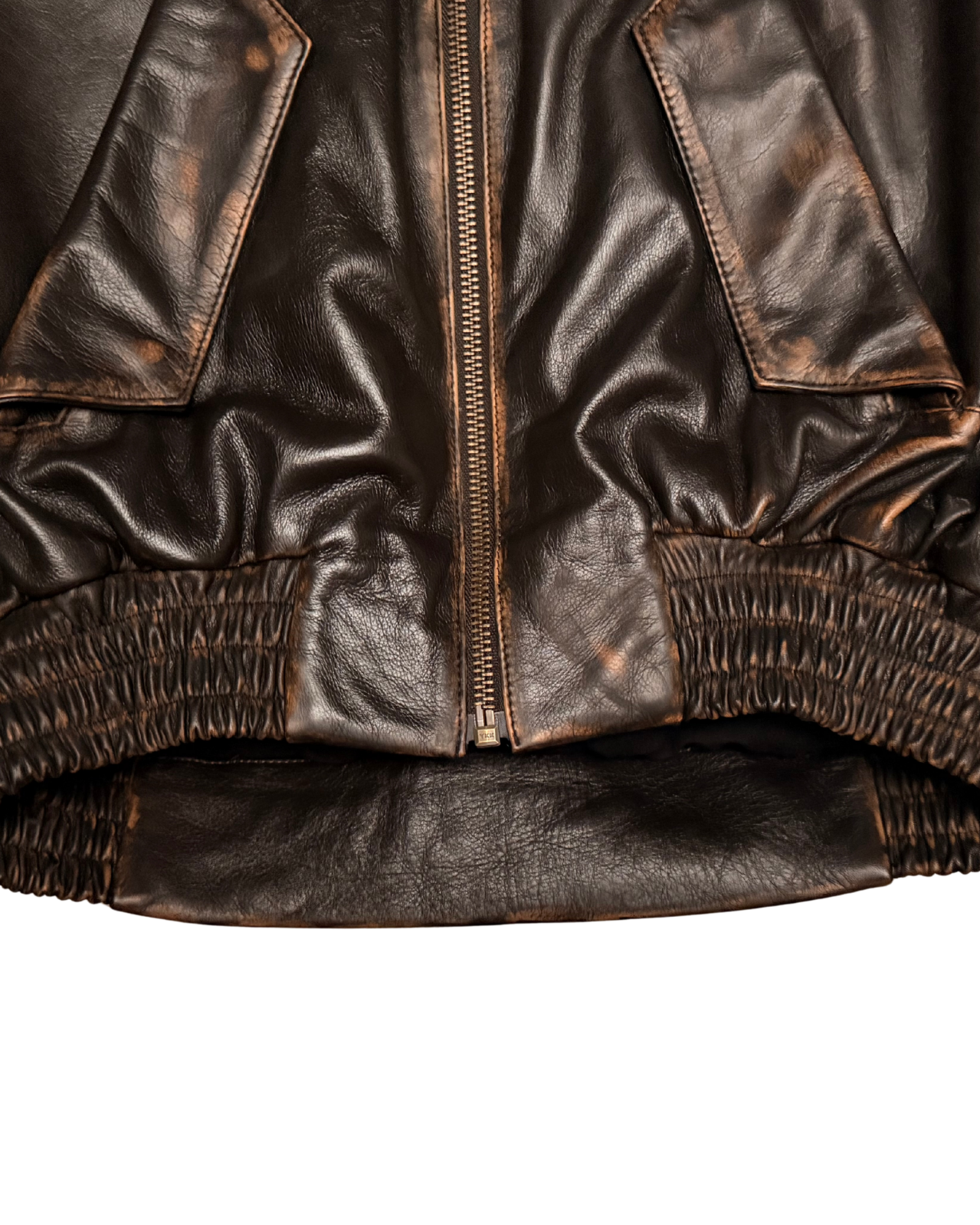 113 WOMENS LEATHER BOMBER VINTAGE – DARK BROWN
