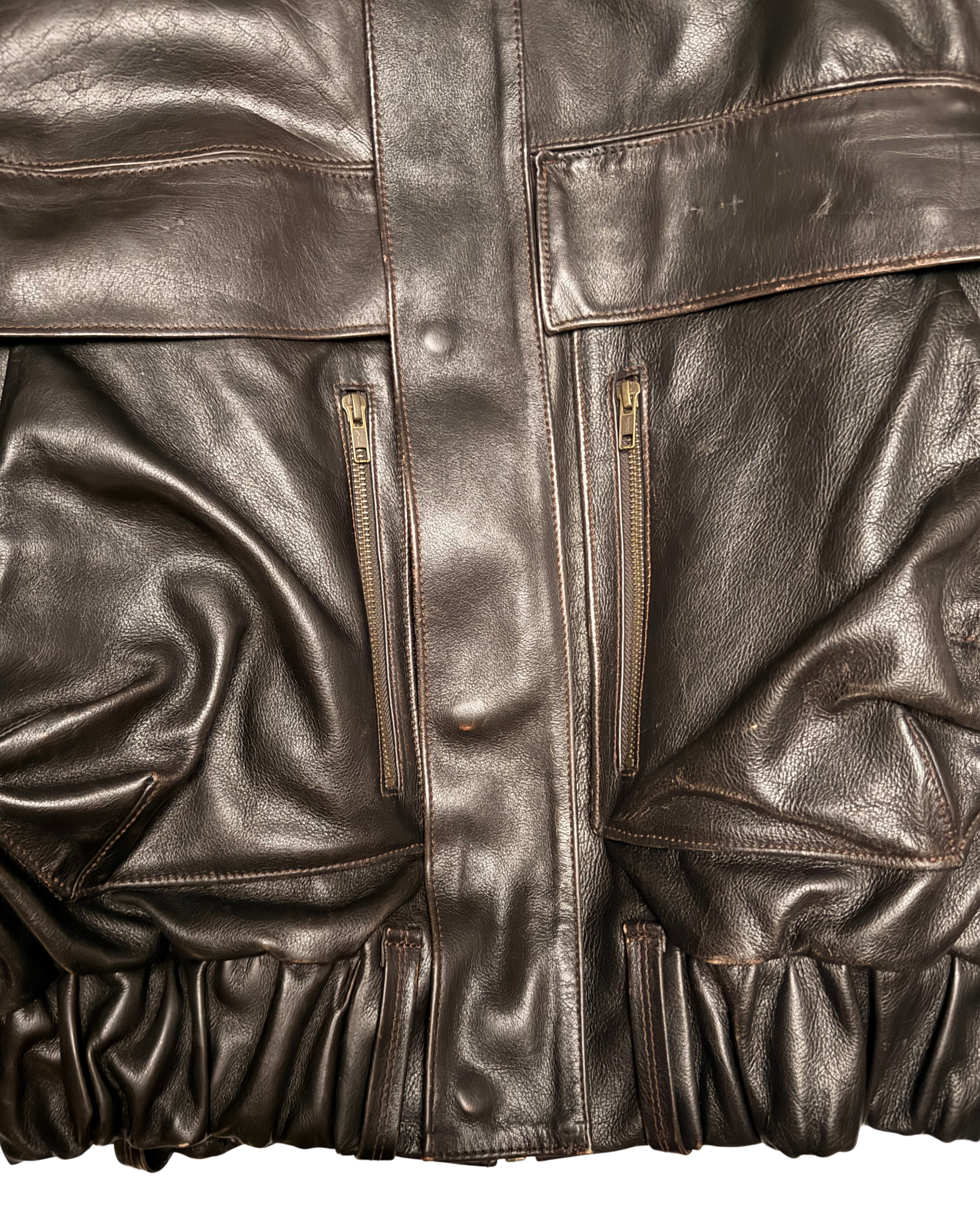 115 LEATHER BOMBER JACKET – DARK BROWN
