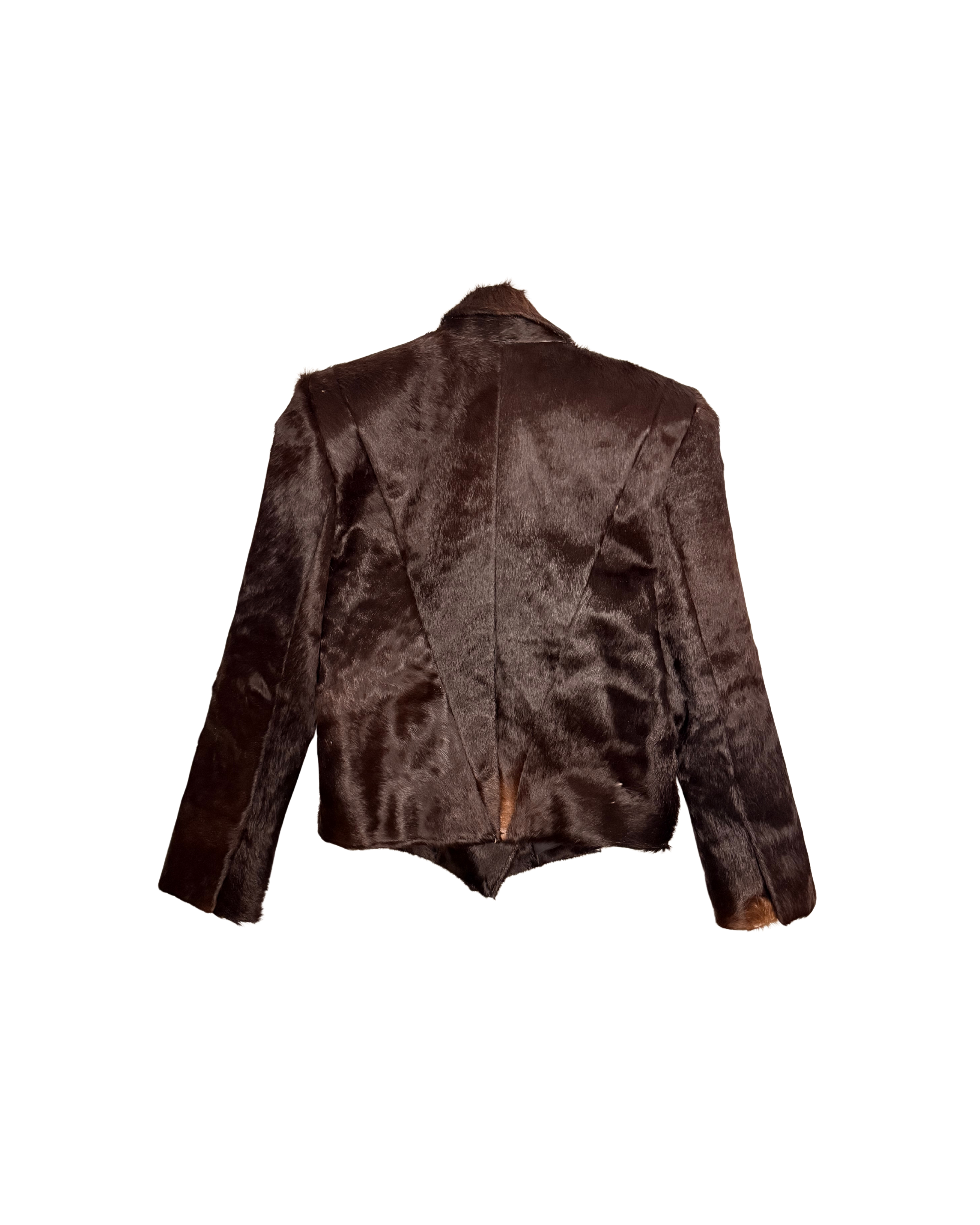 119 COWHIDE BLAZER – DARK BROWN