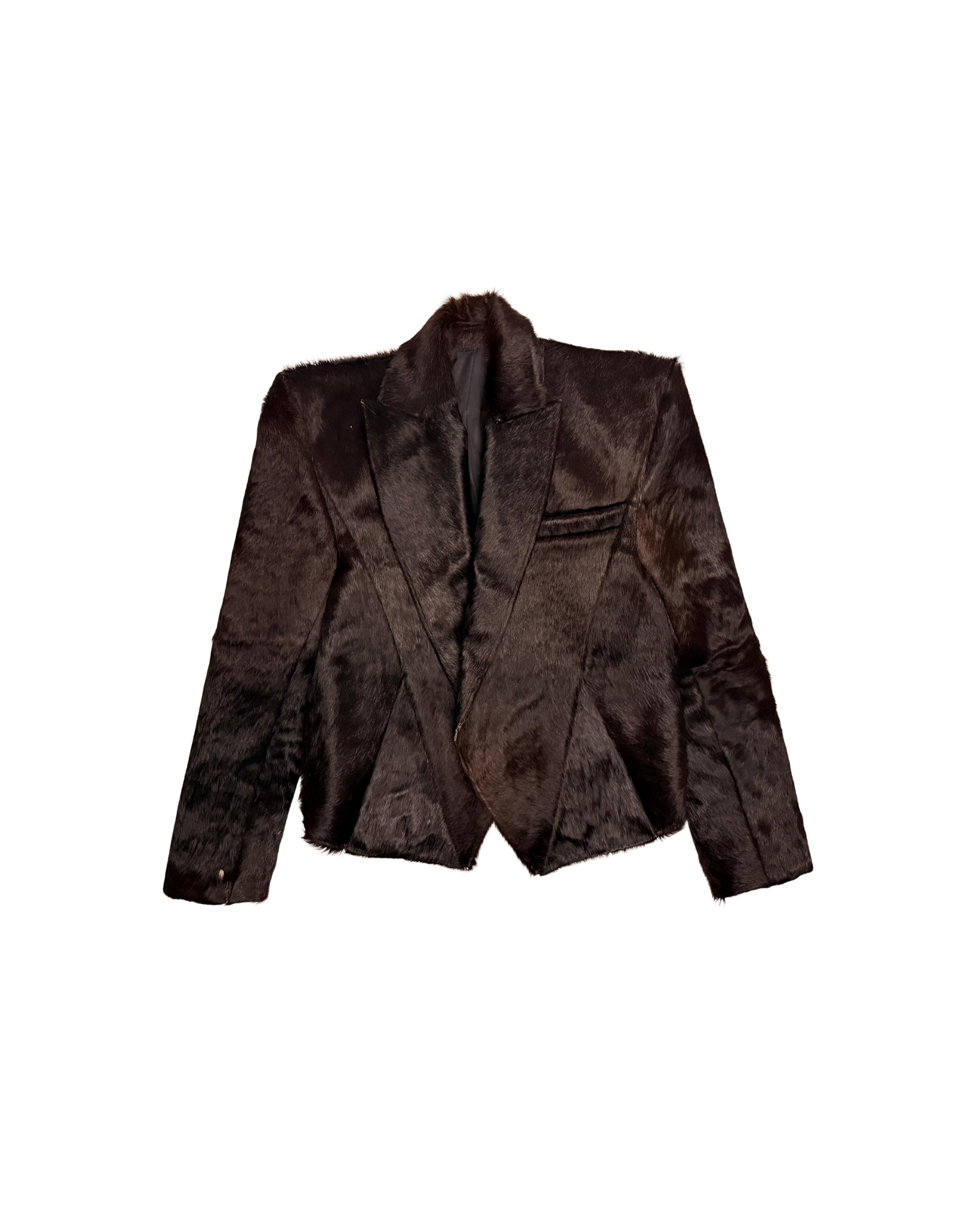 119 COWHIDE BLAZER – DARK BROWN