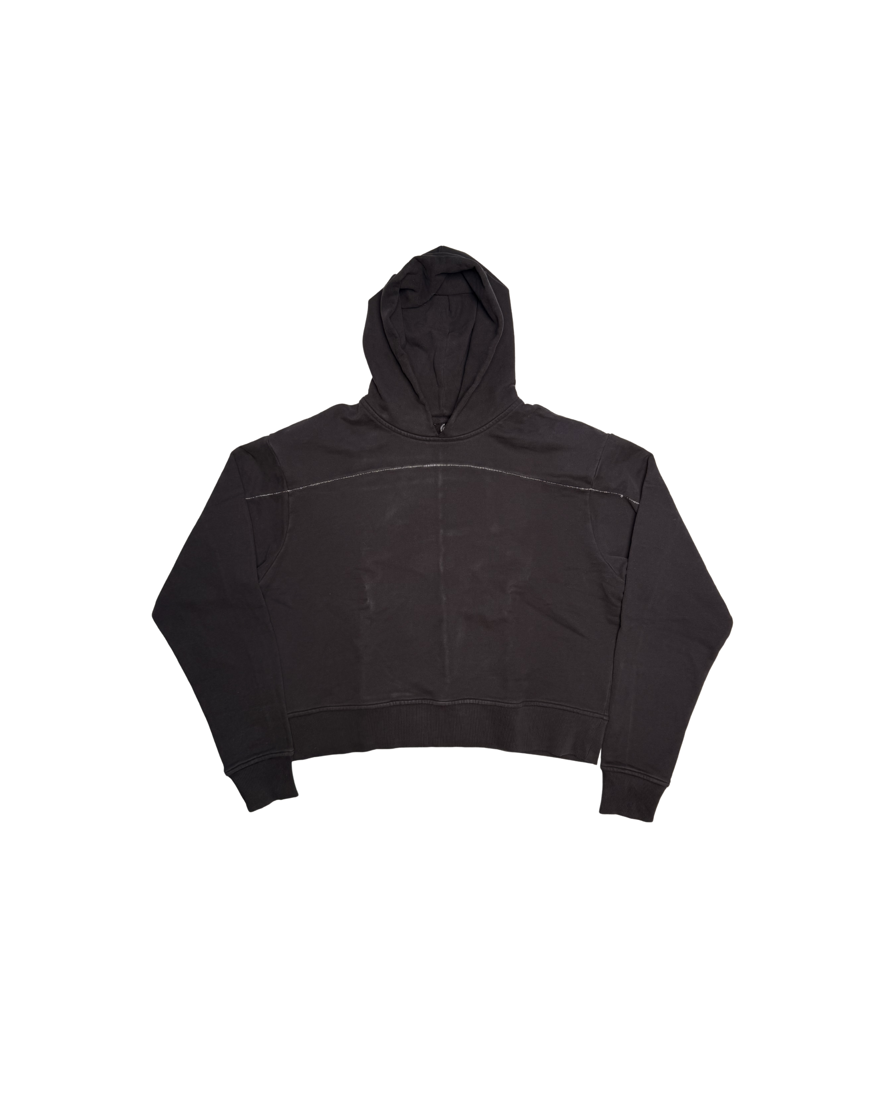 122 FITTED SHOULDER PAD HOODIE – BLACK