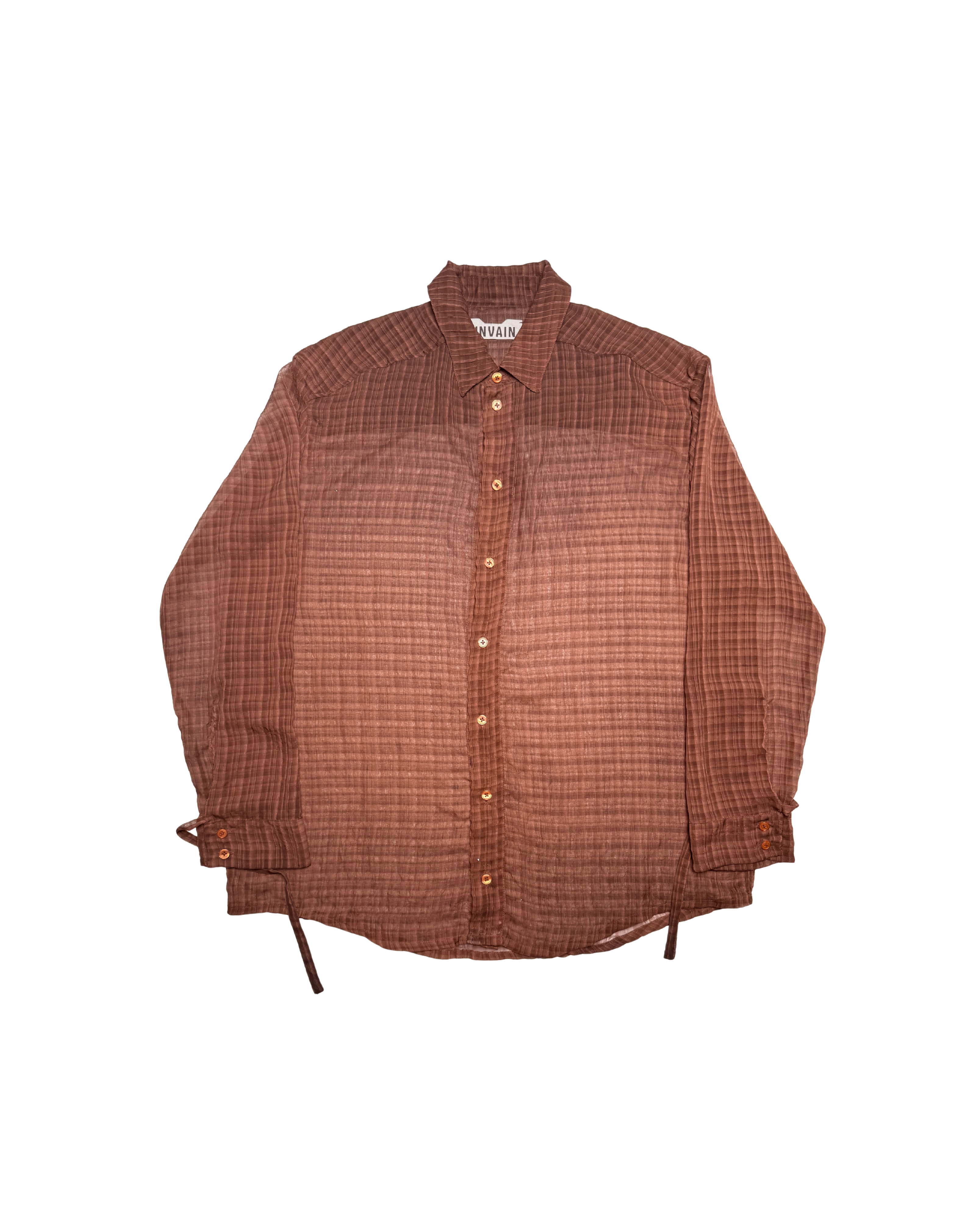 014 SHEER SHIRT – BROWN