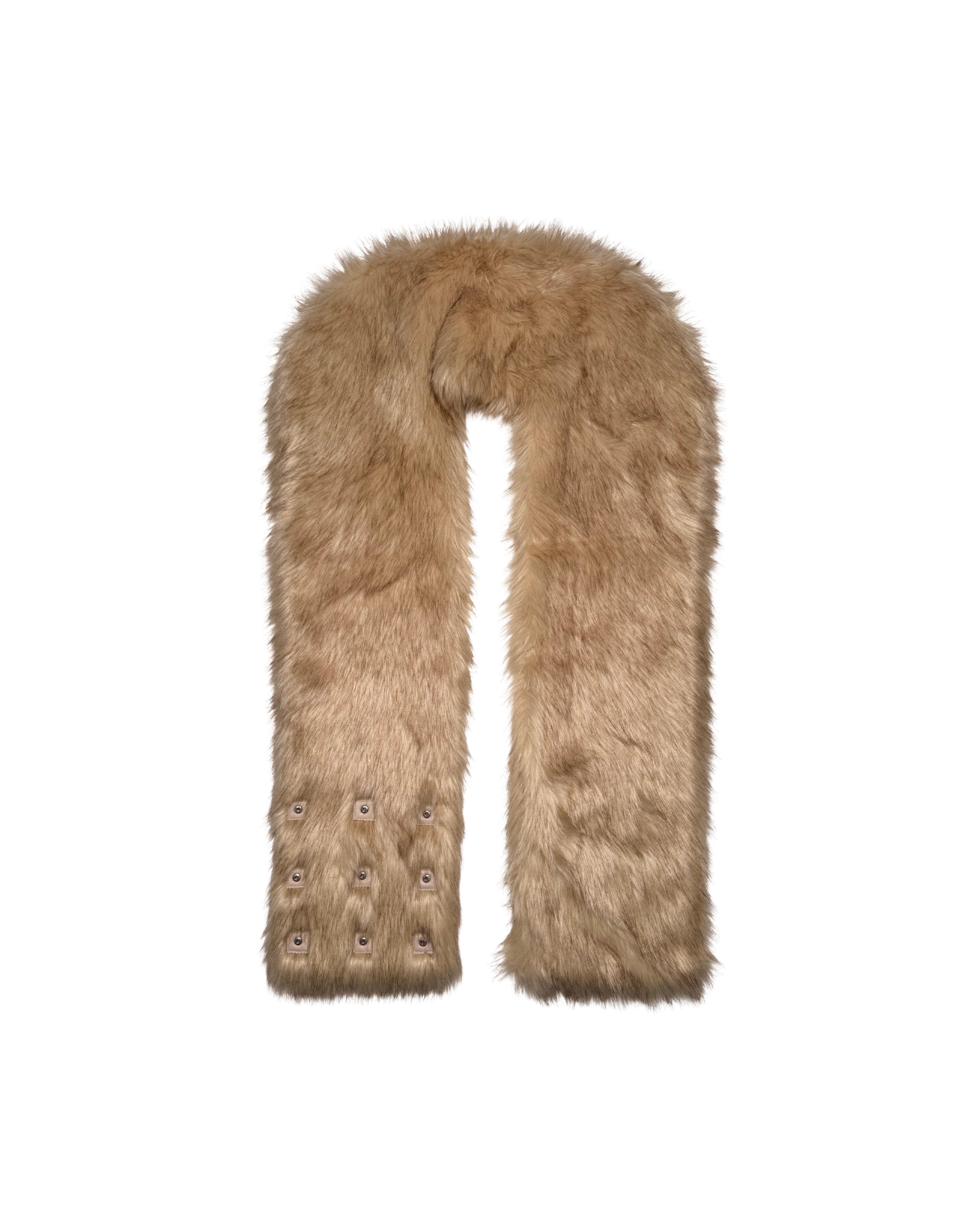 152 FAUX FUR SCARF VEST – BEIGE