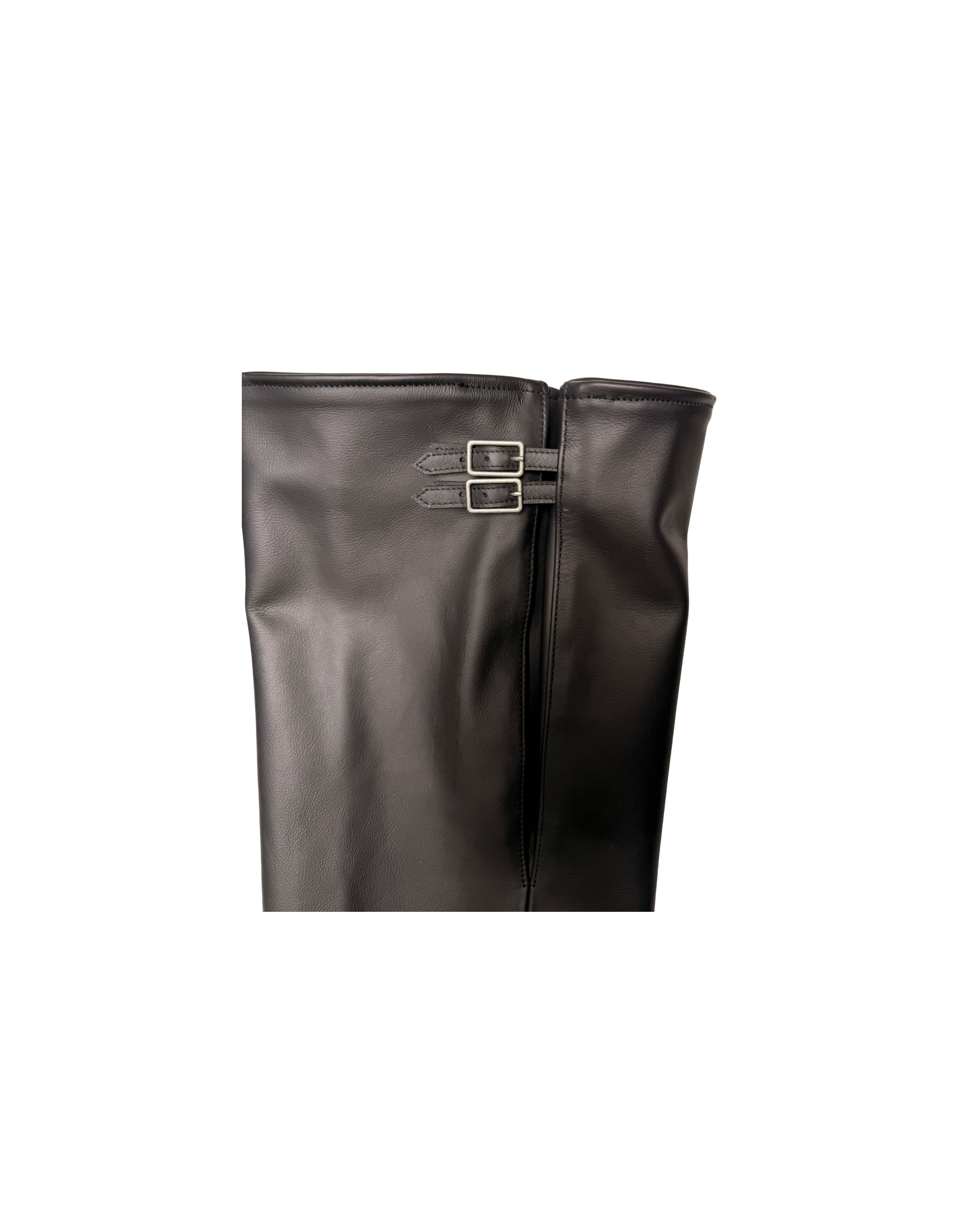 153 LEATHER GAITERS – BLACK